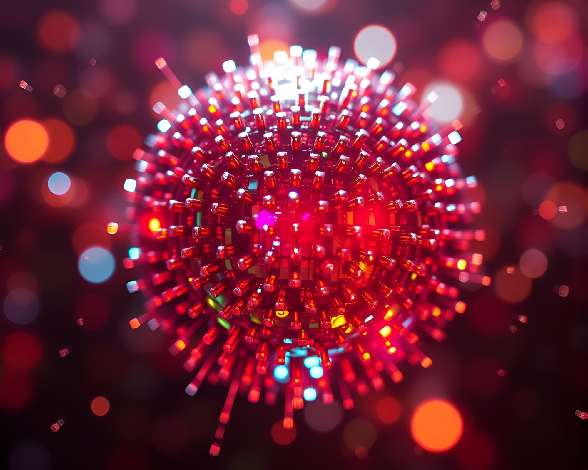 Nanobot Disco Rave Under Chromatic Glitterball – free AI stock image