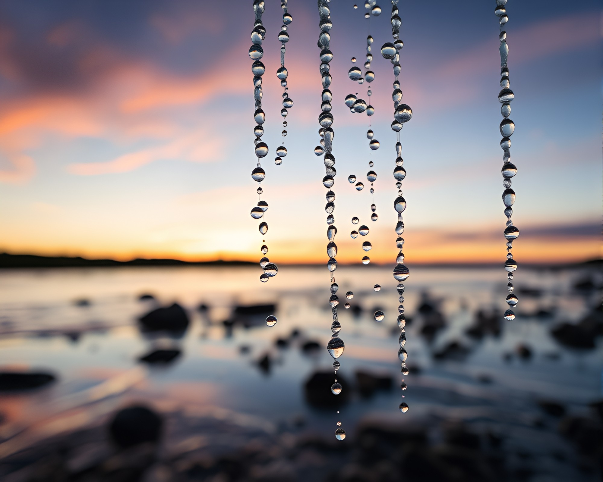Savage River Sunrise: Wet Glass Reflections – free AI stock image