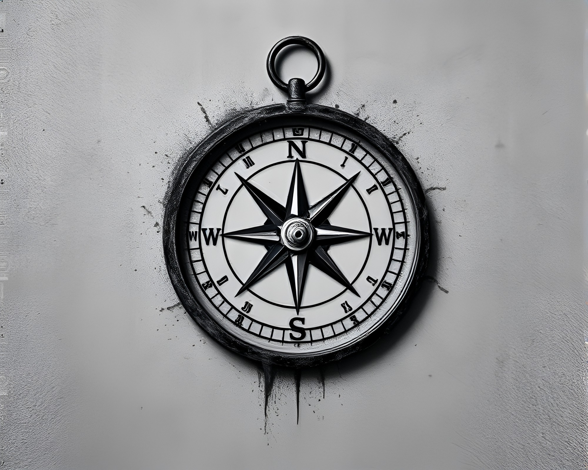 Mystical Compass in Graphite Gray Dust Storm – free AI stock image
