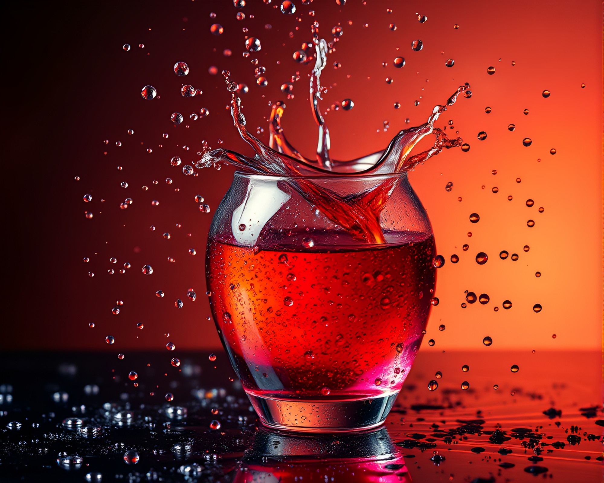 Vivid Vase in Rain Droplets Surreal Art – free AI stock image