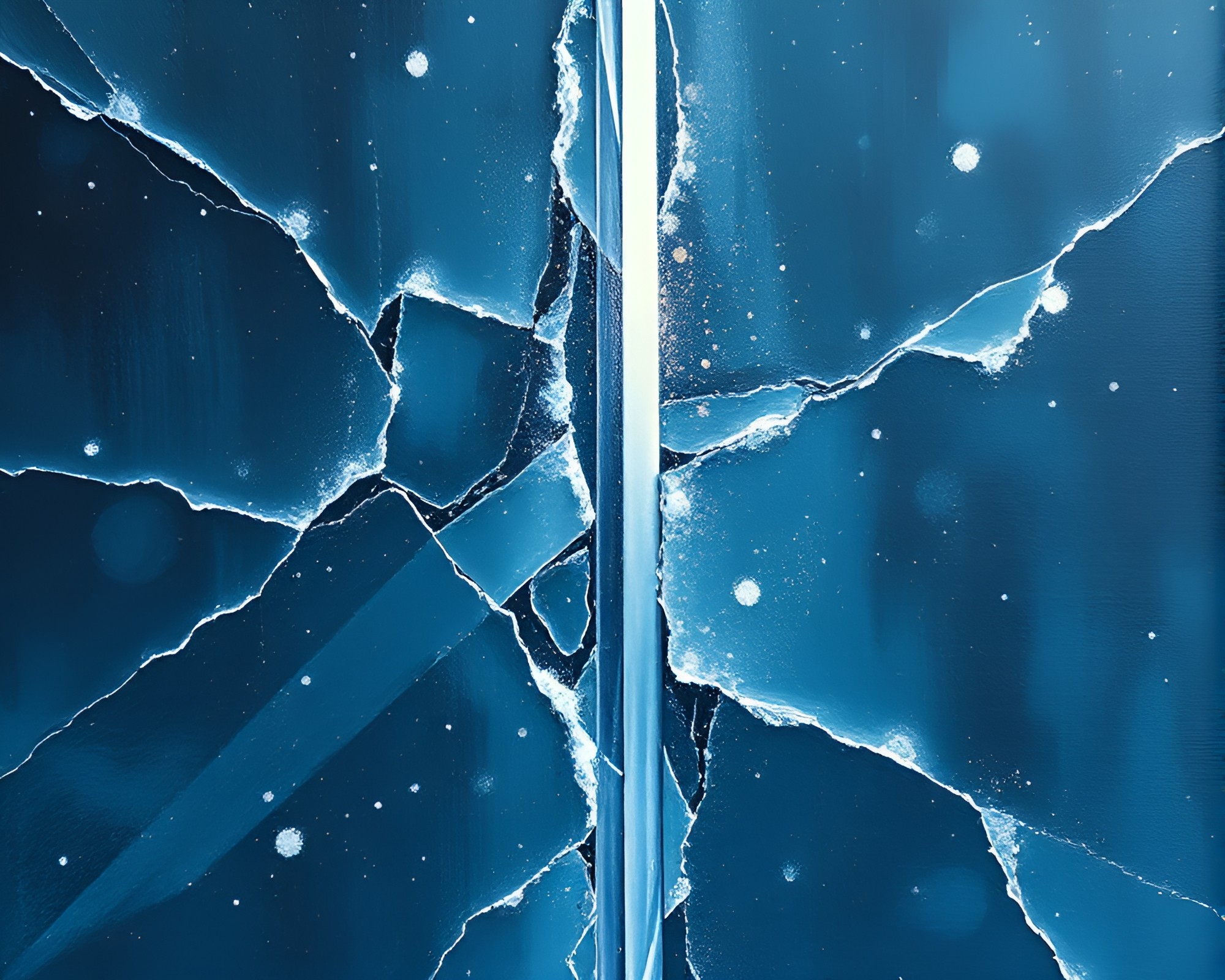 Samurai sword on cracked ice with stardust shimmer – free AI stock image