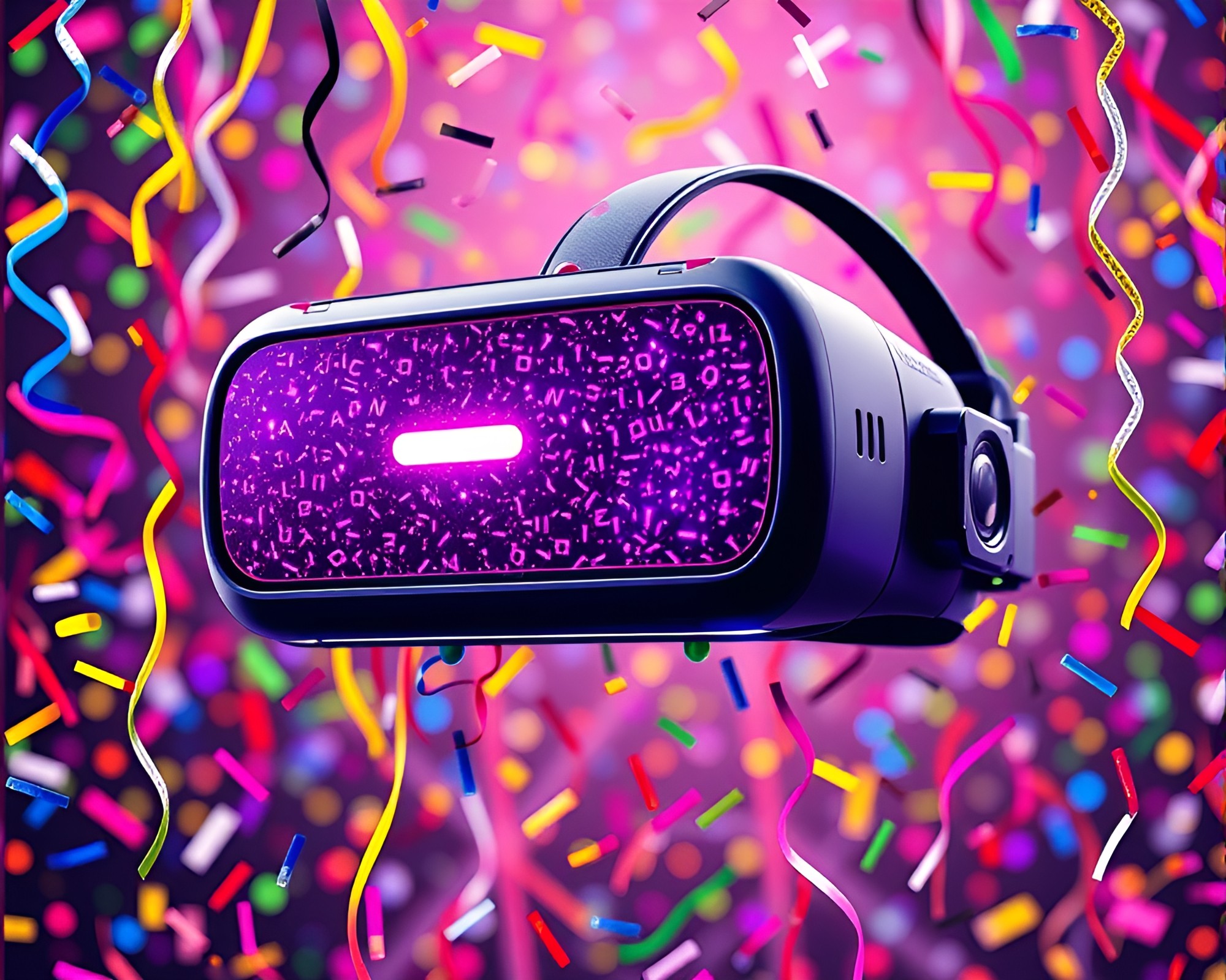 Virtual Reality Beadwork: 80s Confetti Color Burst – free AI stock image