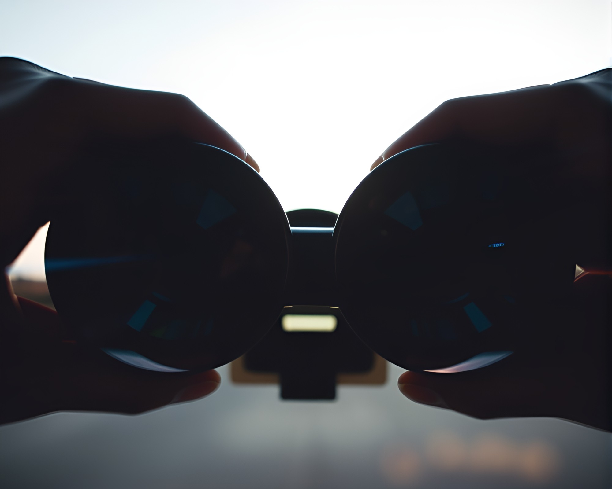 Symmetrical Binoculars with Light Streaks – free AI stock image