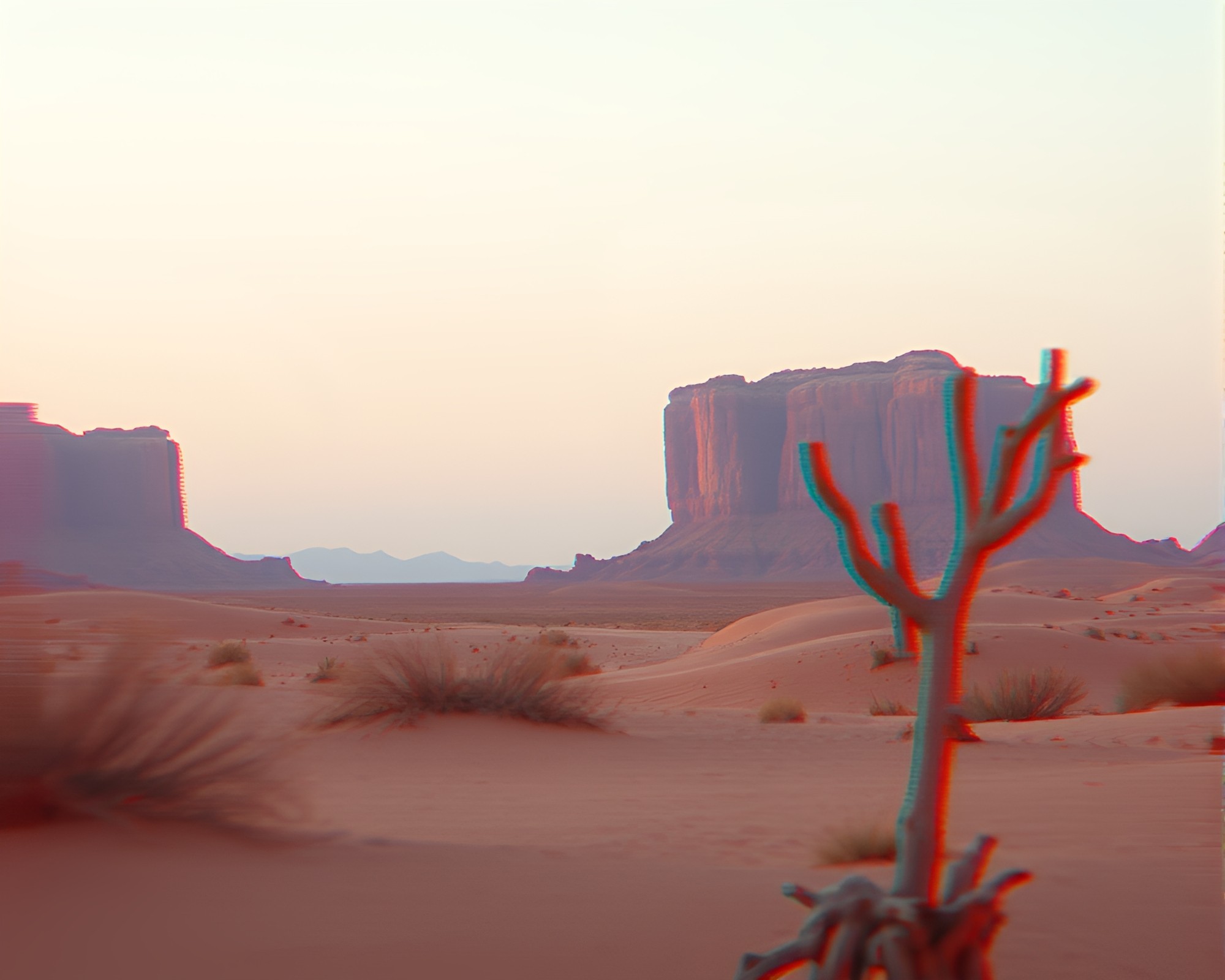 Desert Mirage: Glitchy Retro Close-Up – free AI stock image