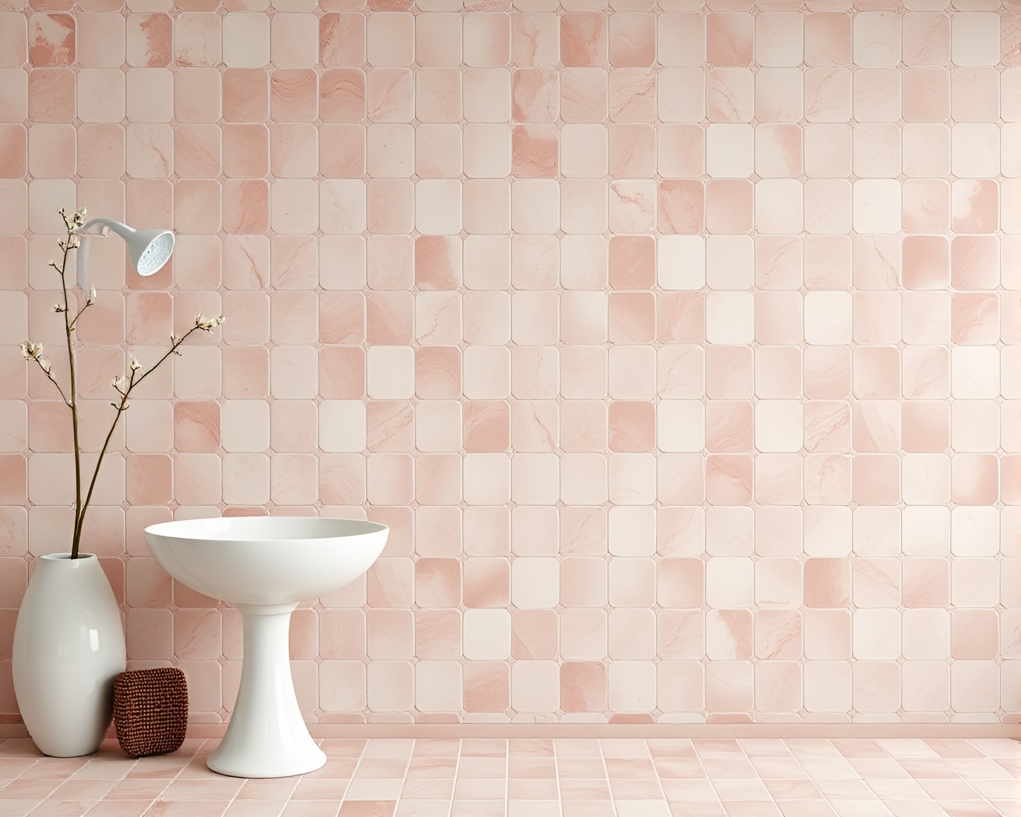 Satyr Mosaic Elegance in Blush Pink – free AI stock image