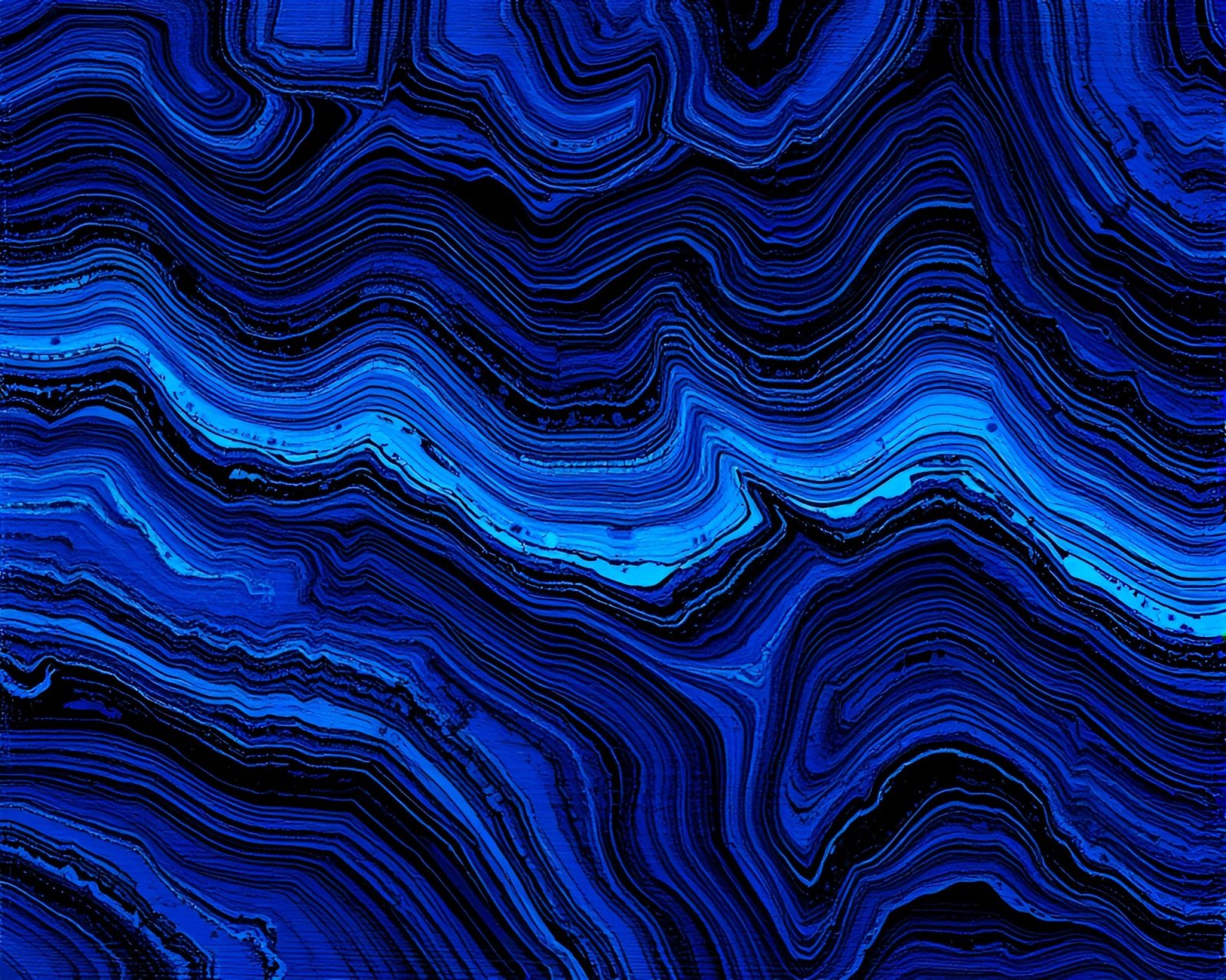 Digital glitch scene in 8-bit style with cobalt blue lighting
