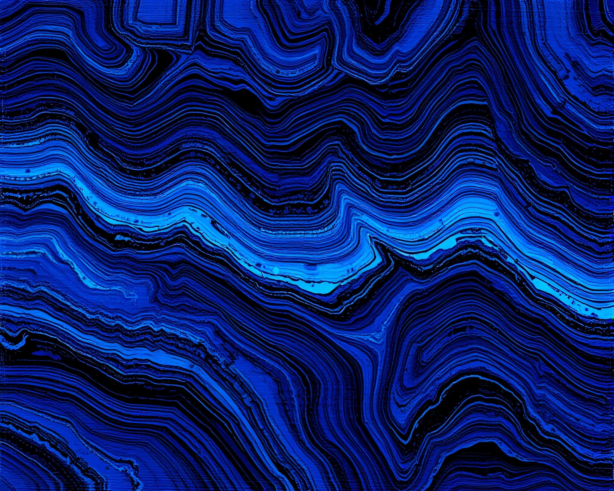 Glitched 8-Bit Landscape with Cobalt Blue Accents – free AI stock image