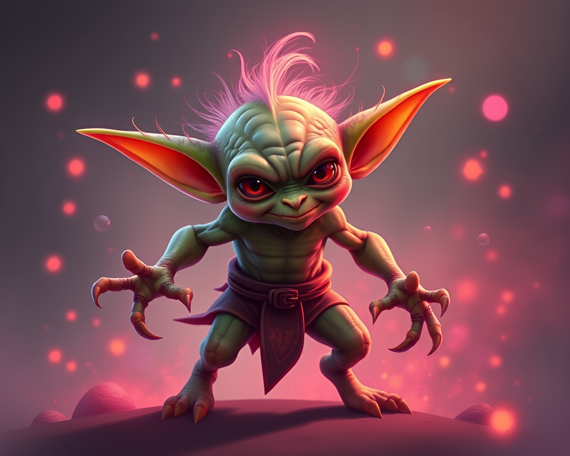 Goblin Motion Capture in Digital Bloom – free AI stock image