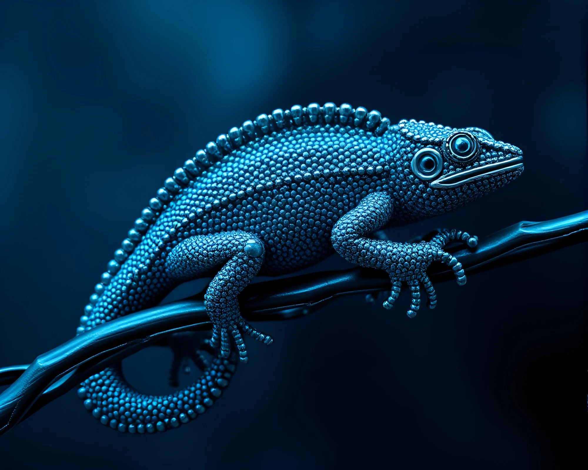 Chameleon Beadwork in Steel-Blue Ray Tracing