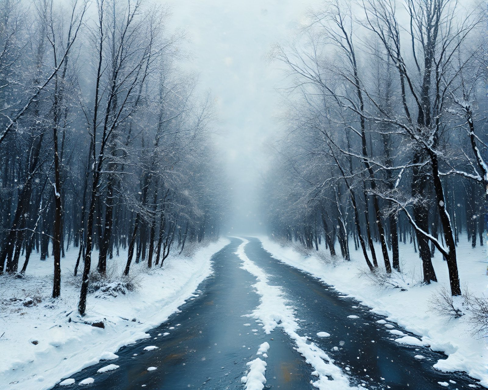 Vibrant kinetic winter scene with rich oil textures