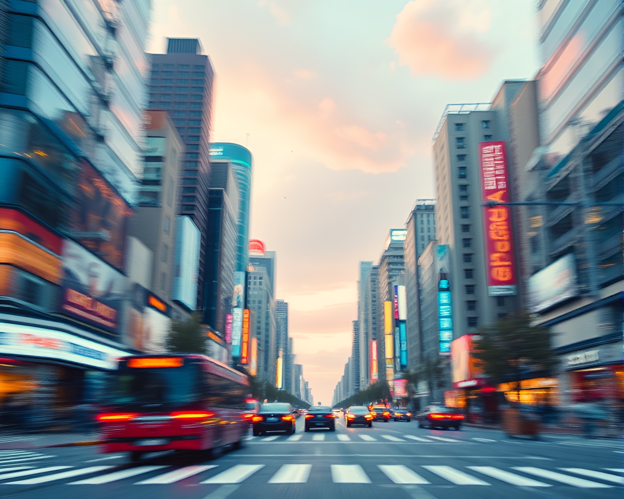 Virtual Motion Capture: Pastel Cityscape in Color Splash – free AI stock image