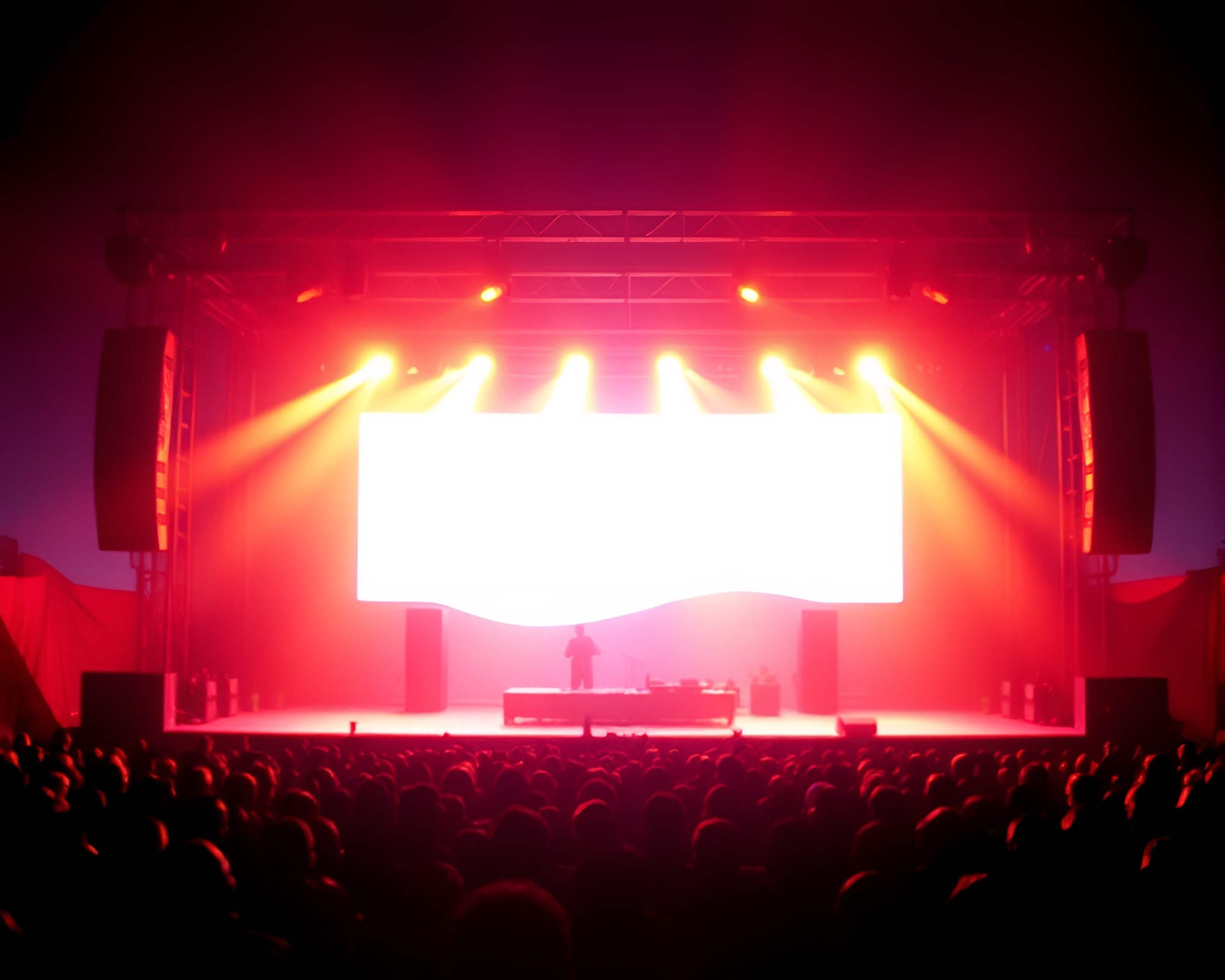 Mesmerizing Desert Concert Stage Lights Halftone Grid Cross-Processing – free AI stock image