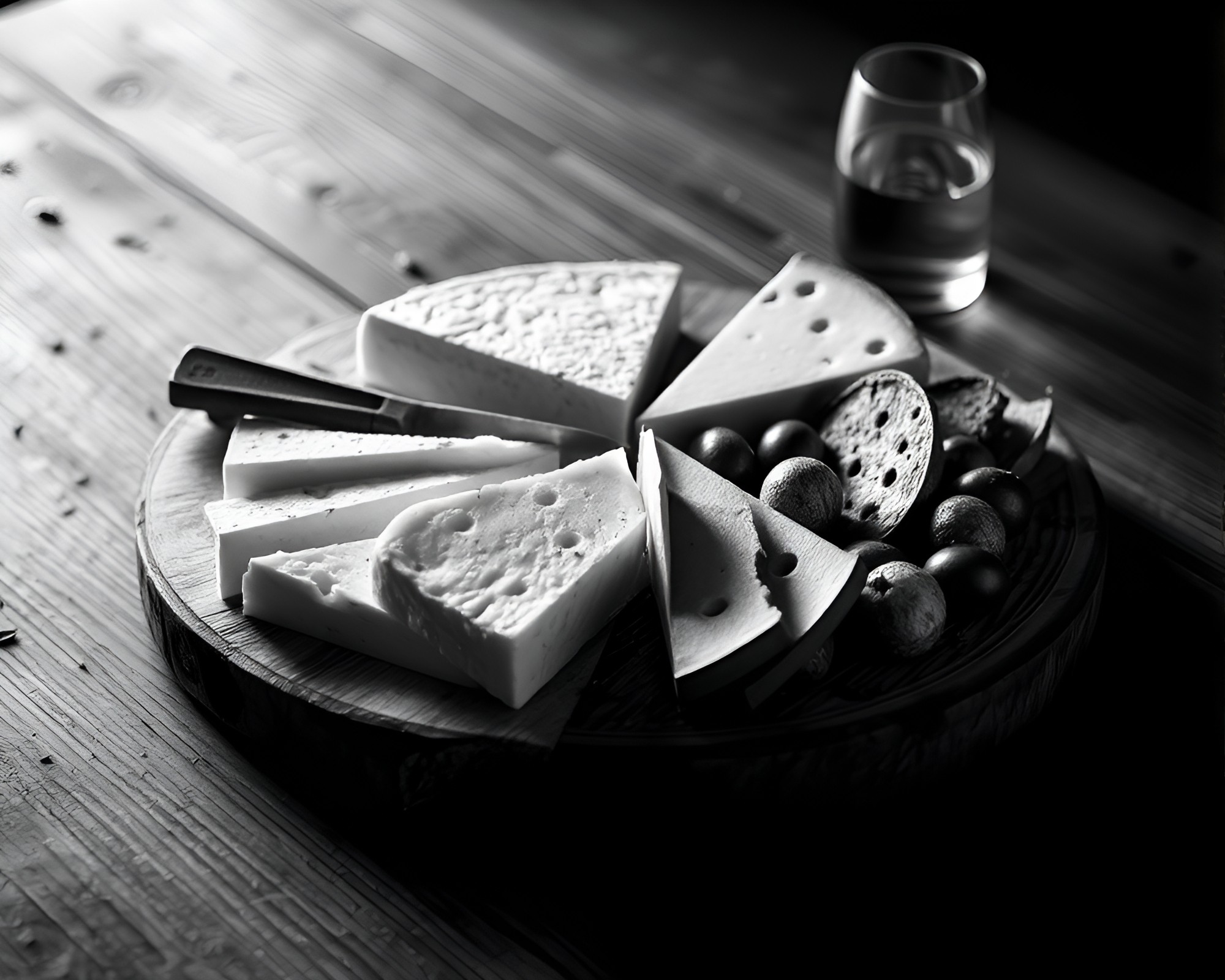 Dynamic Cheese Platter with Split Toning – free AI stock image