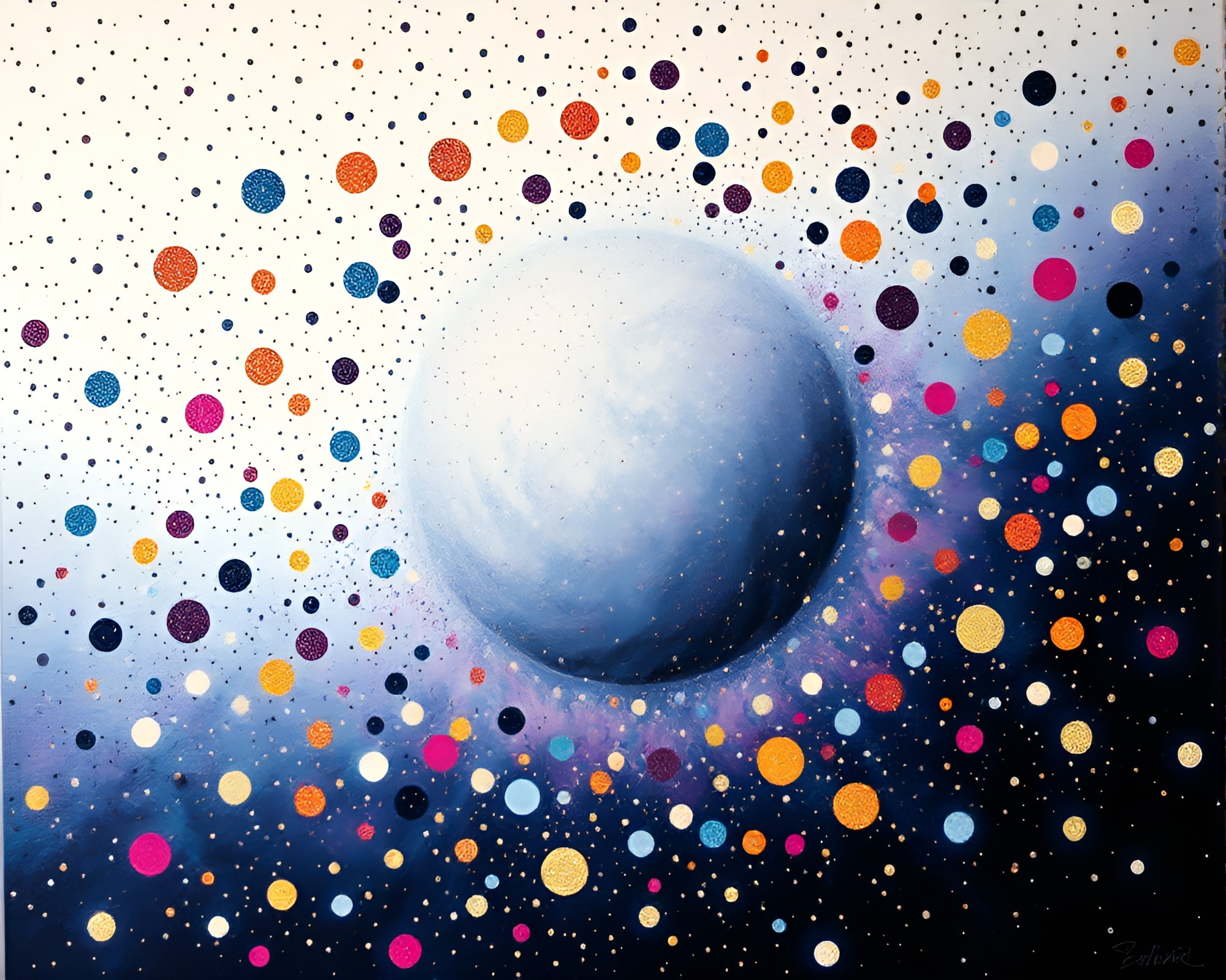 Wormhole Generator Encaustic Art: Glitter Dust Dots – free AI stock image