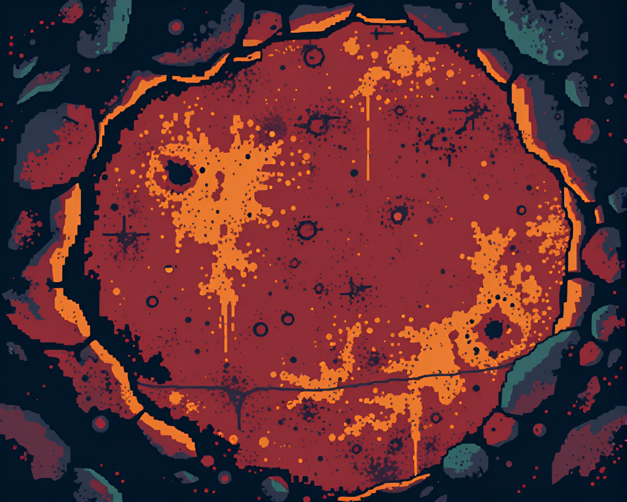 Rustic Cavern Layers in 8-Bit Graffiti Splendor – free AI stock image