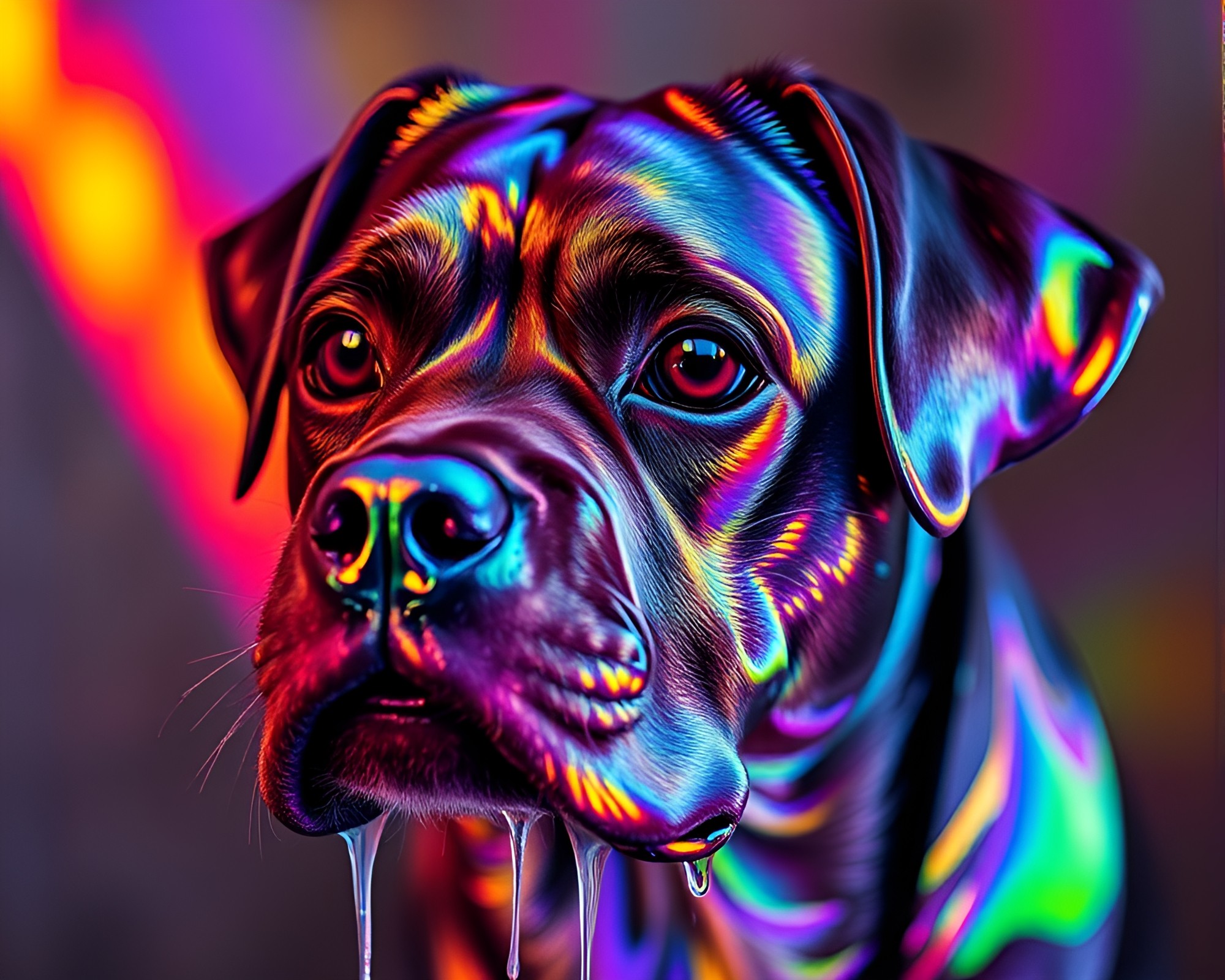Holographic Pet Paint Drips – free AI stock image