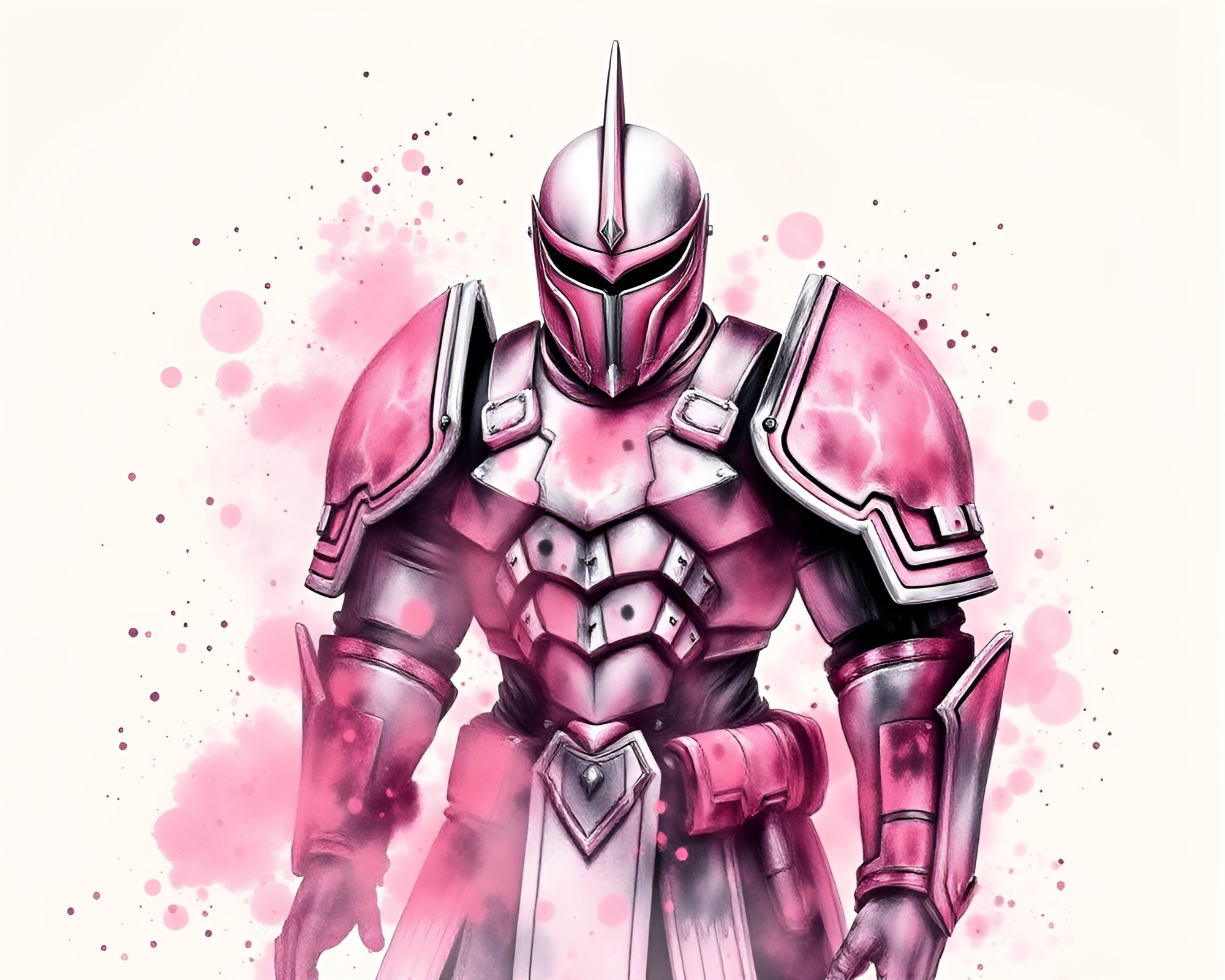 Armor in Blush Pink Splatter Ink Composition – free AI stock image