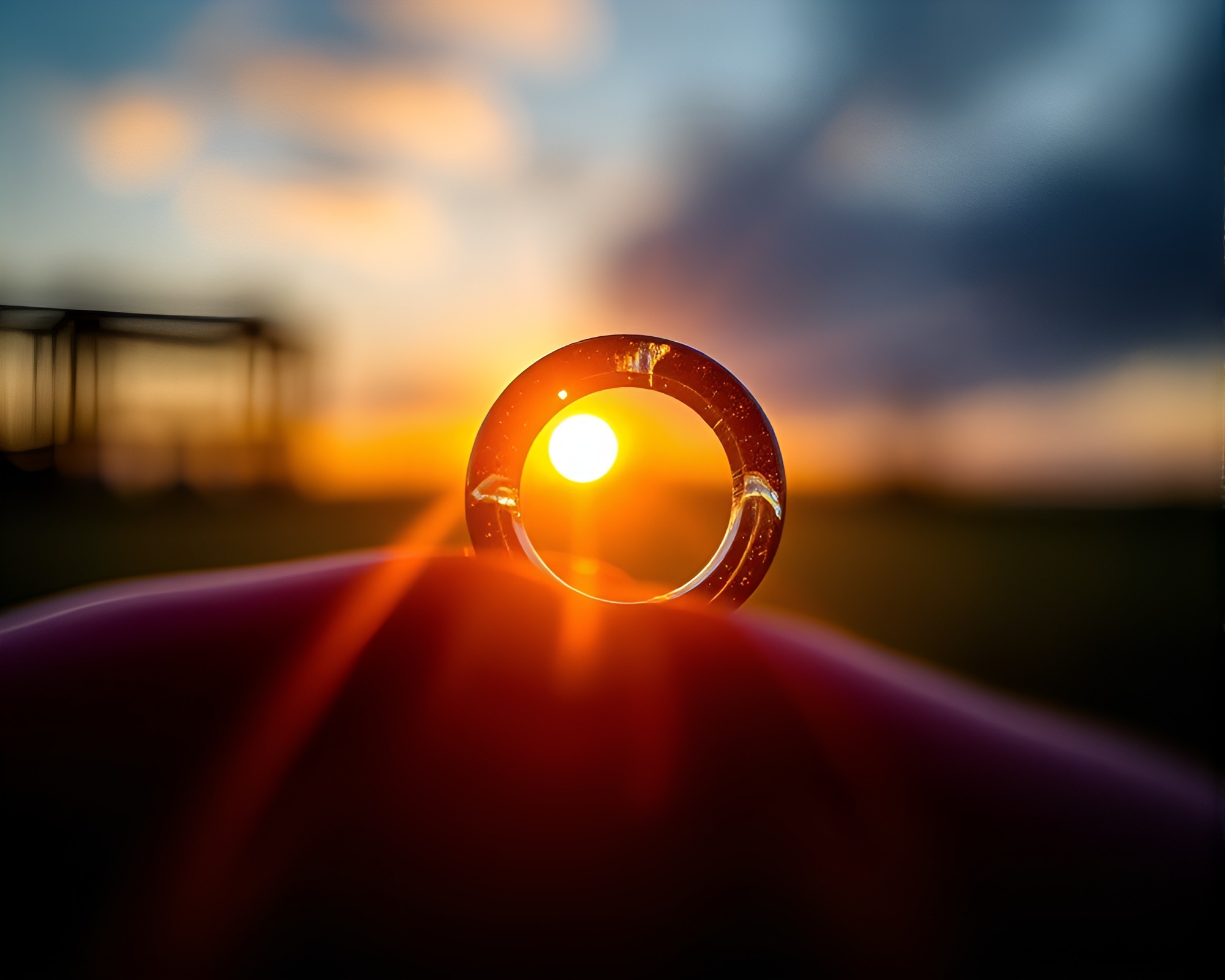 Rainbow Ring Fractal at Golden Hour – free AI stock image