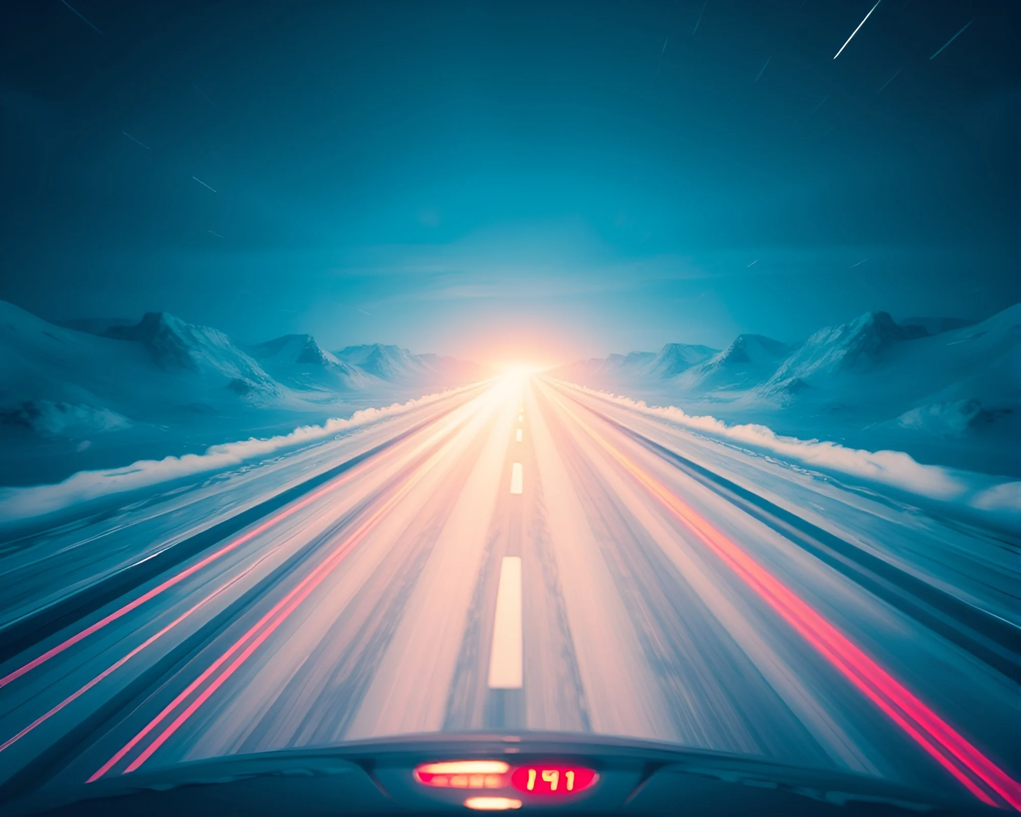 Stereoscopic Vinyl Record Car Light Trails