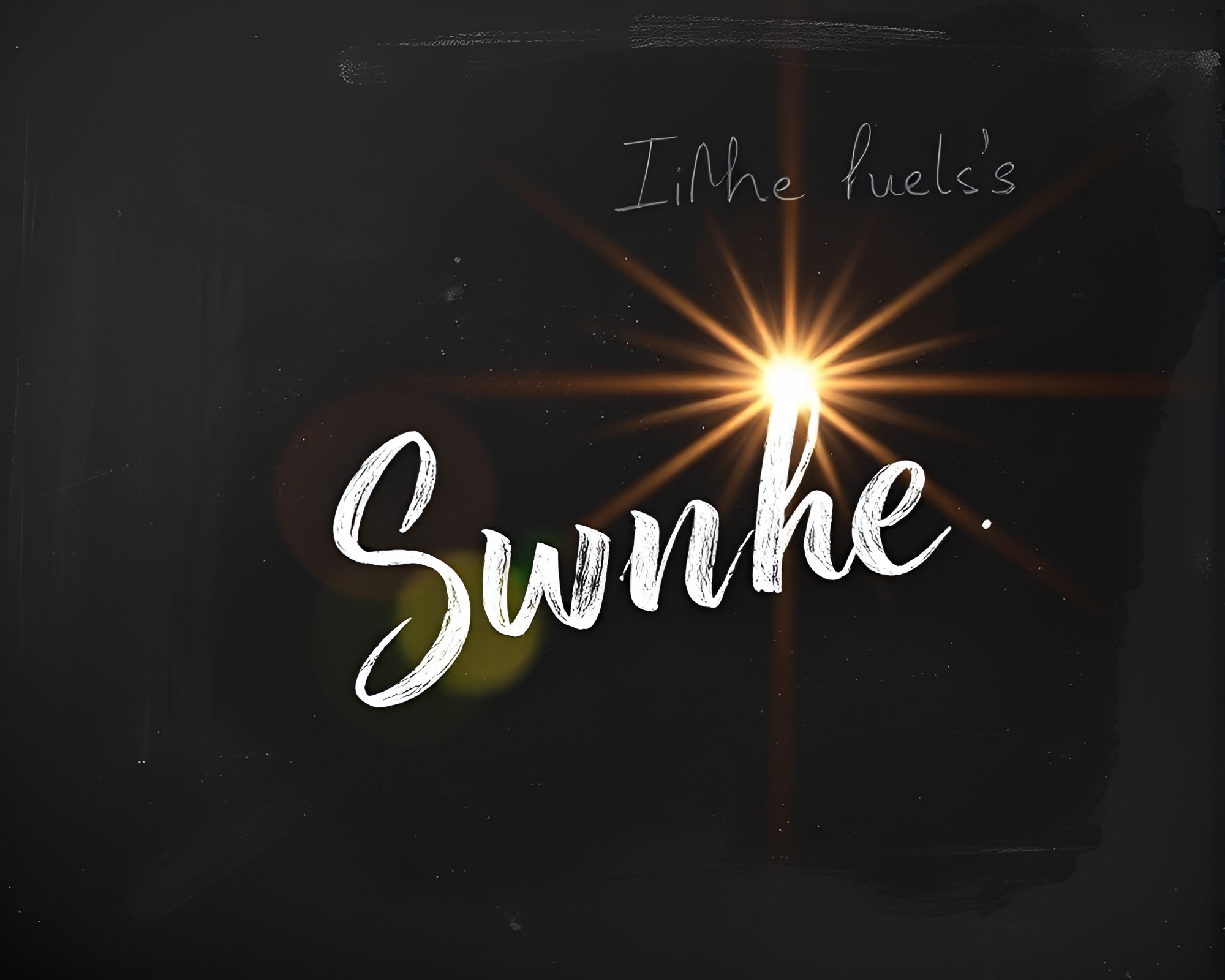 Chalkboard Calligraphy in Lens Flare Burst – free AI stock image