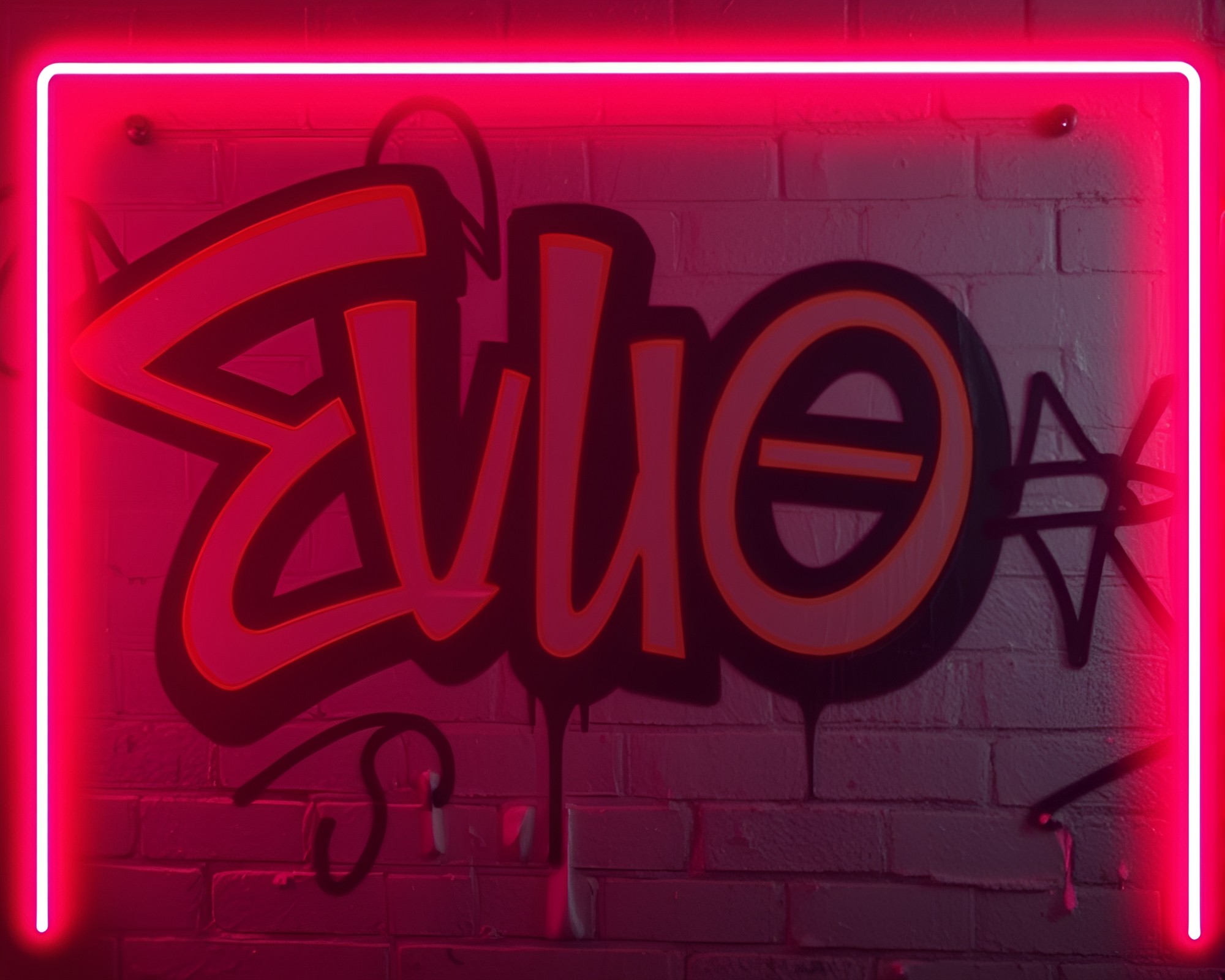 Vibrant Neon Graffiti in Infrared Particle Wonderland – free AI stock image