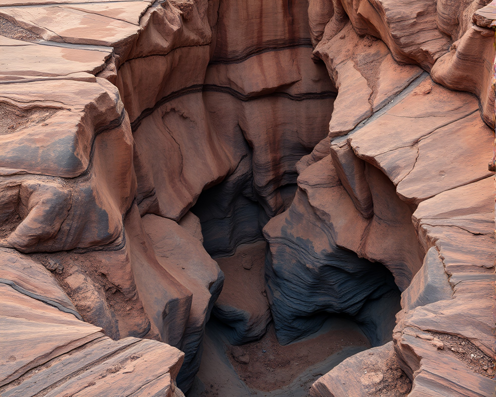 Eroded Canyon with Cobalt Blue Accents – free AI stock image