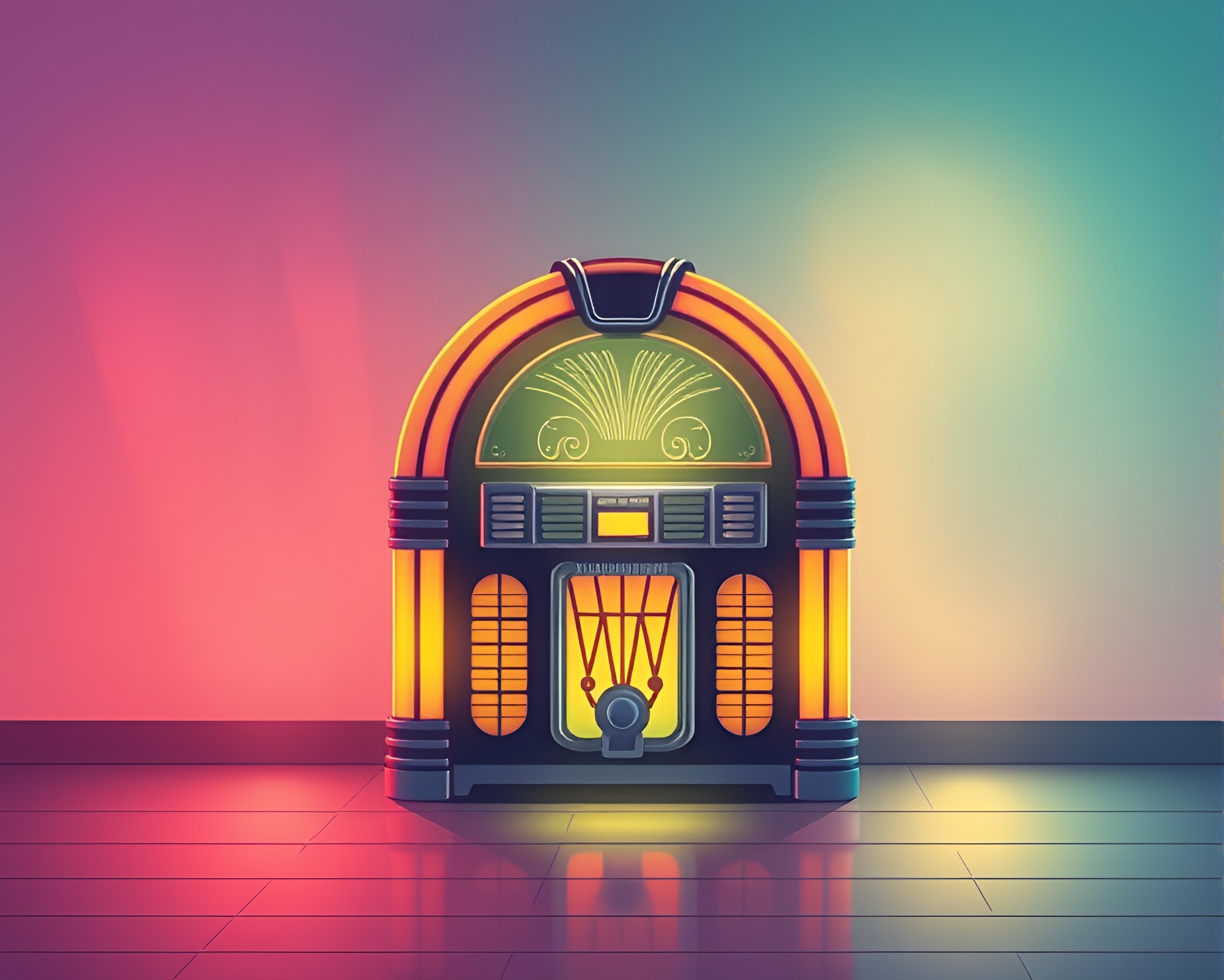 Vintage Jukebox in Retro Earth Tone Light Leaks – free AI stock image