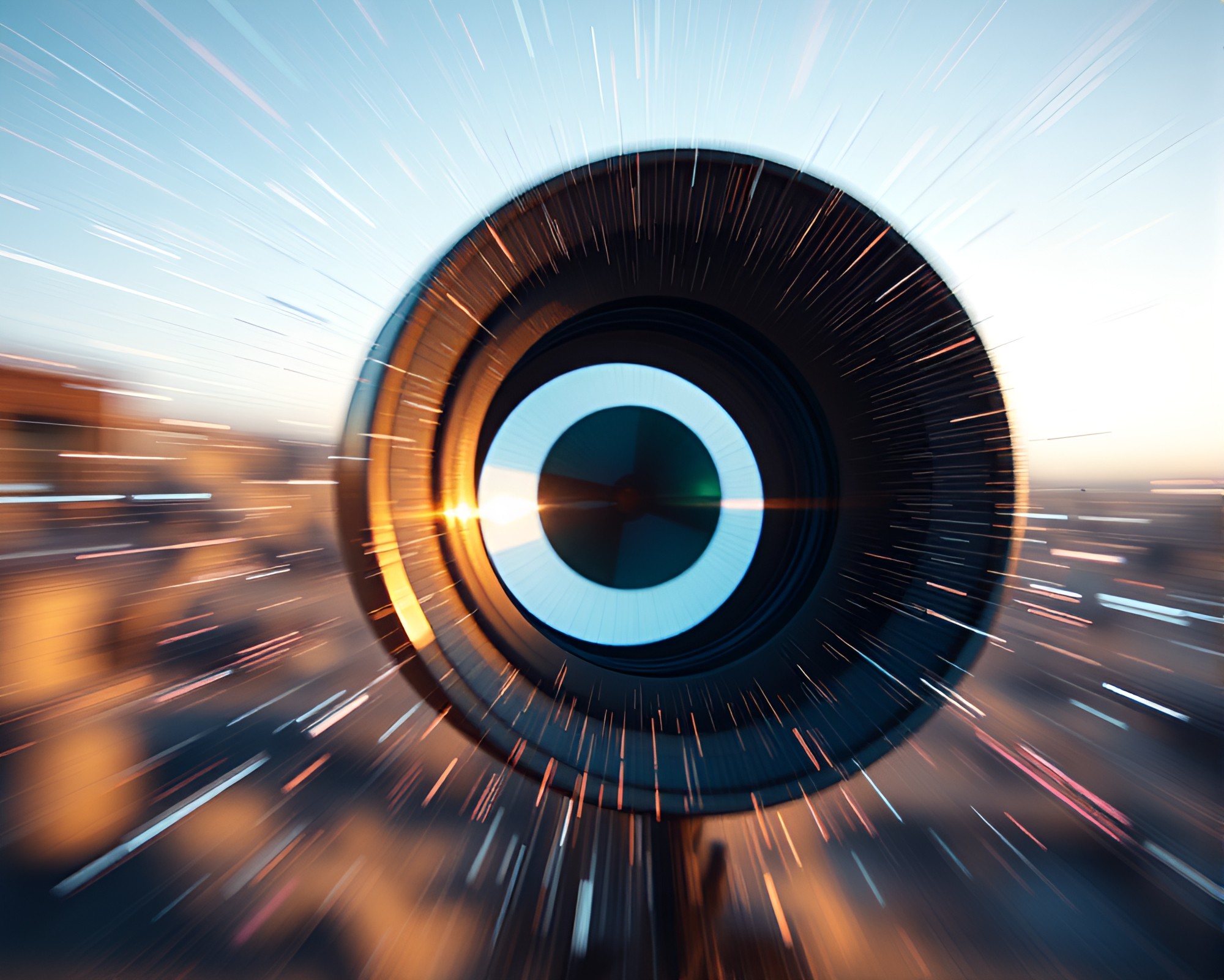 Ethereal Quantum Fluctuations in Vignette Lens Distortion – free AI stock image