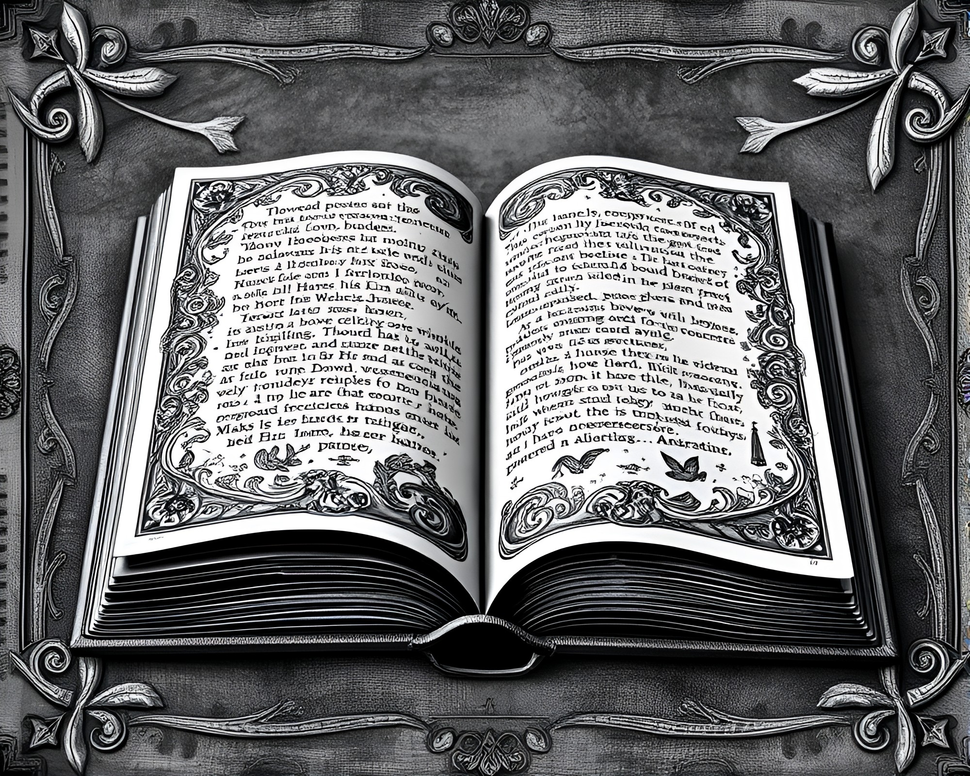Enchanted Book of Mysteries with Intricate Engravings – free AI stock image