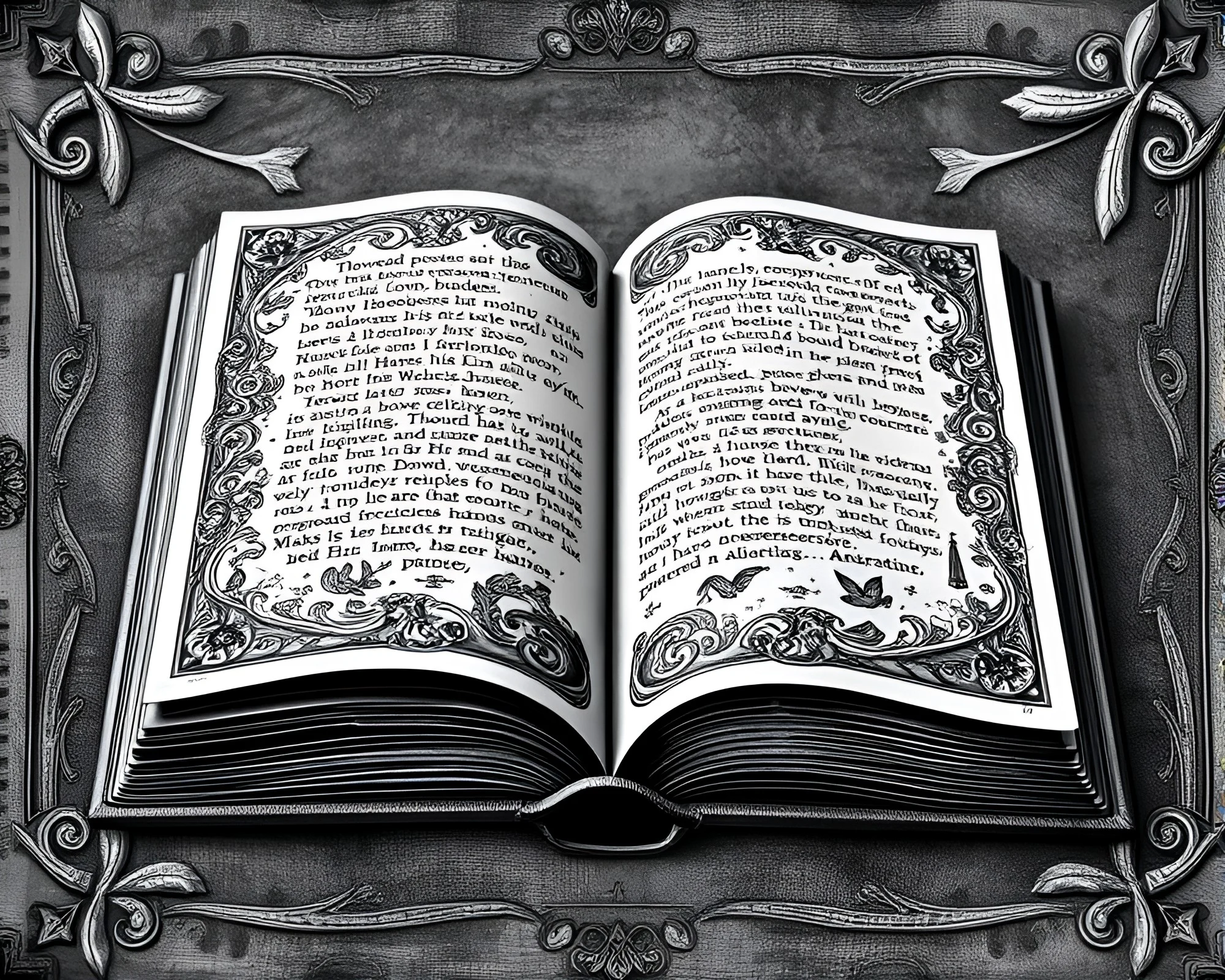 Enchanted Book of Mysteries with Intricate Engravings