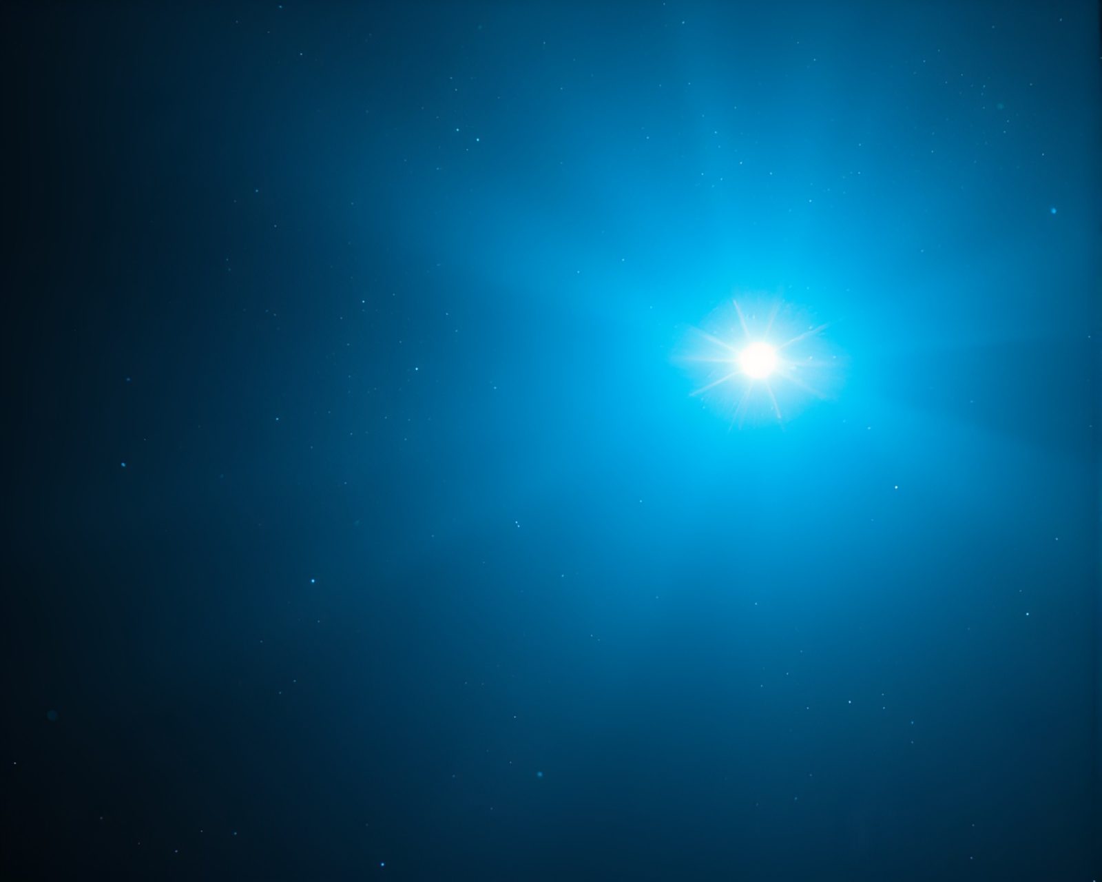 A futuristic time traveler surrounded by bright ice-blue light