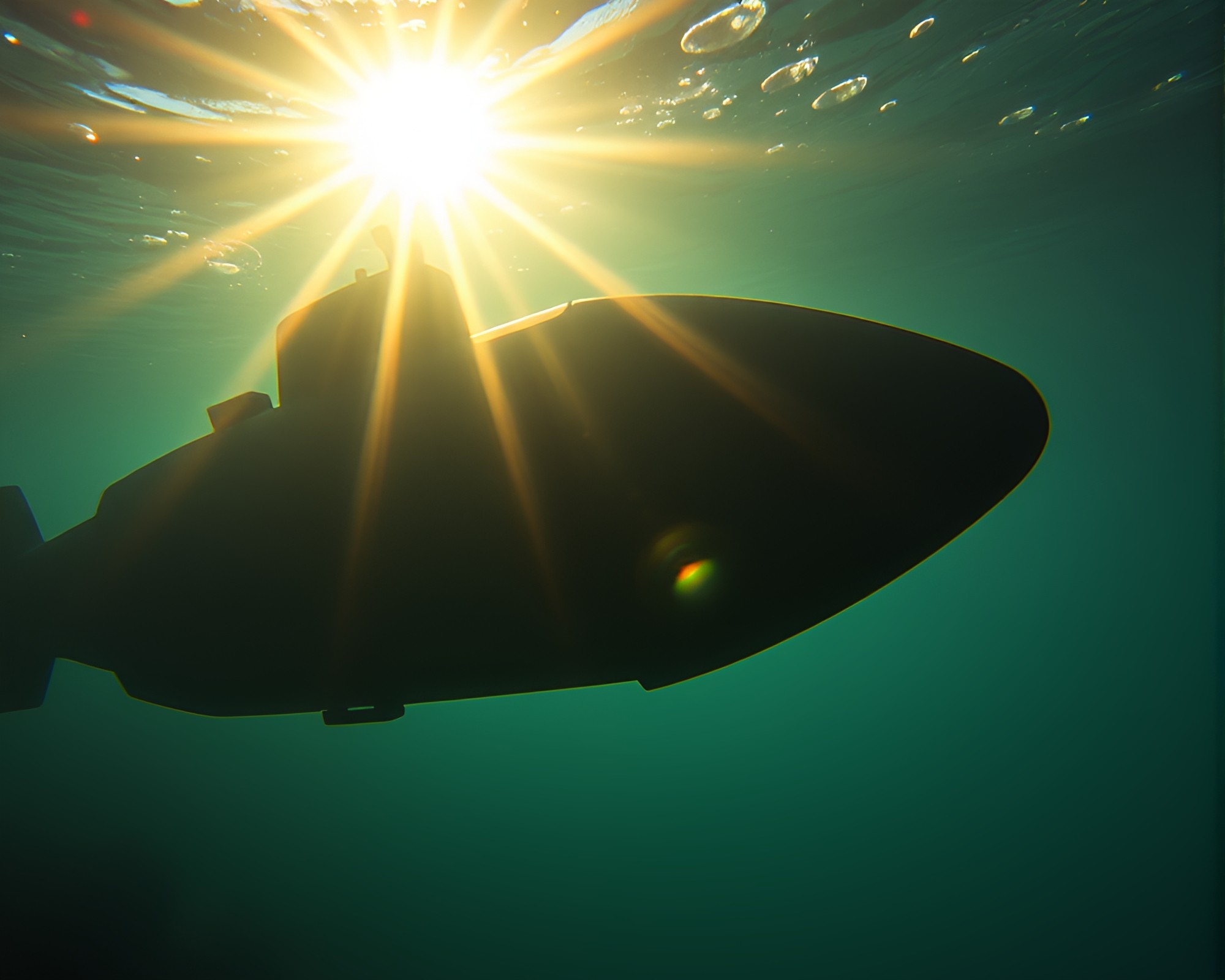 Sunken Submarine: Noir Savannah Escape – free AI stock image