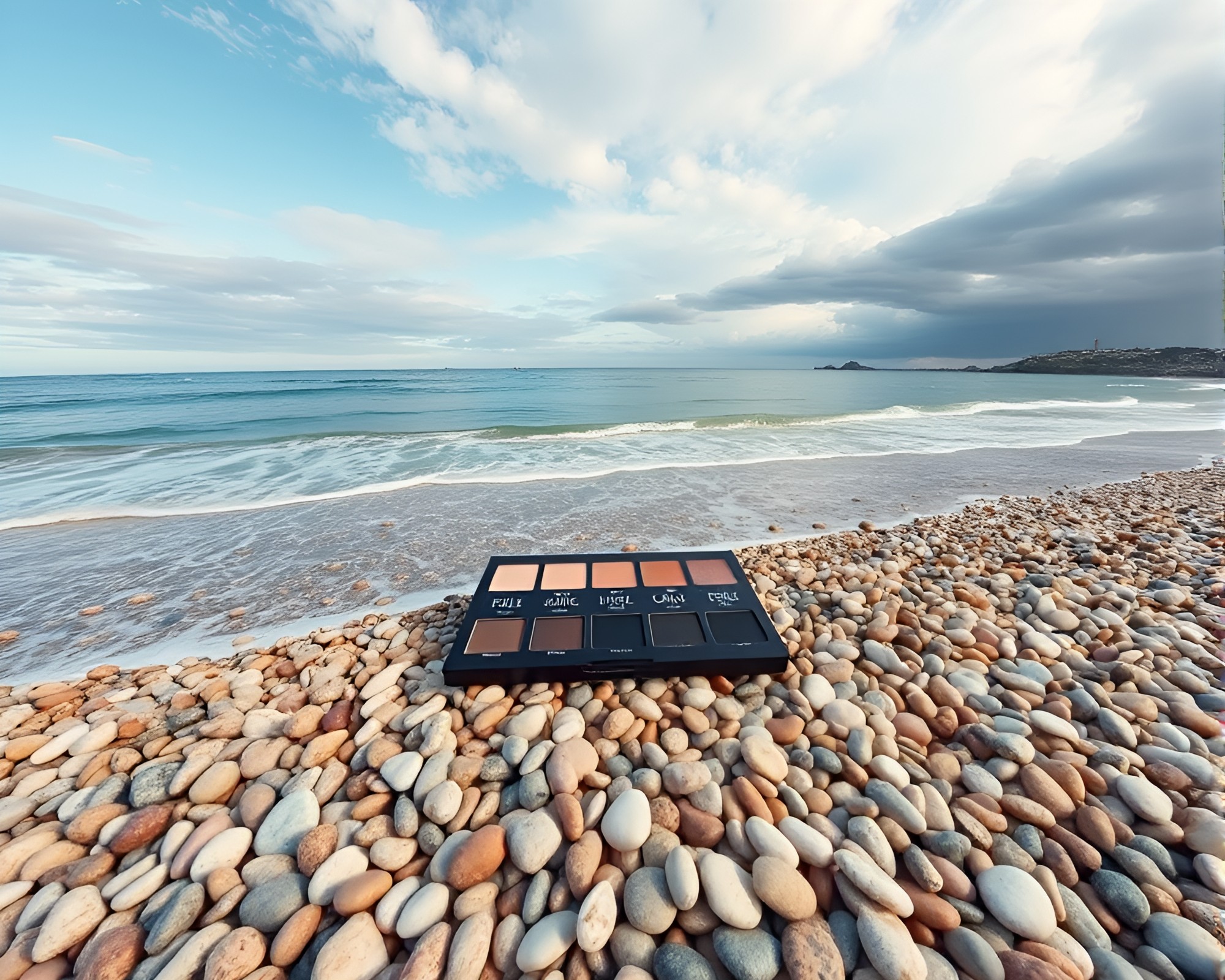 Majestic Pebble Beach at Sunset – free AI stock image