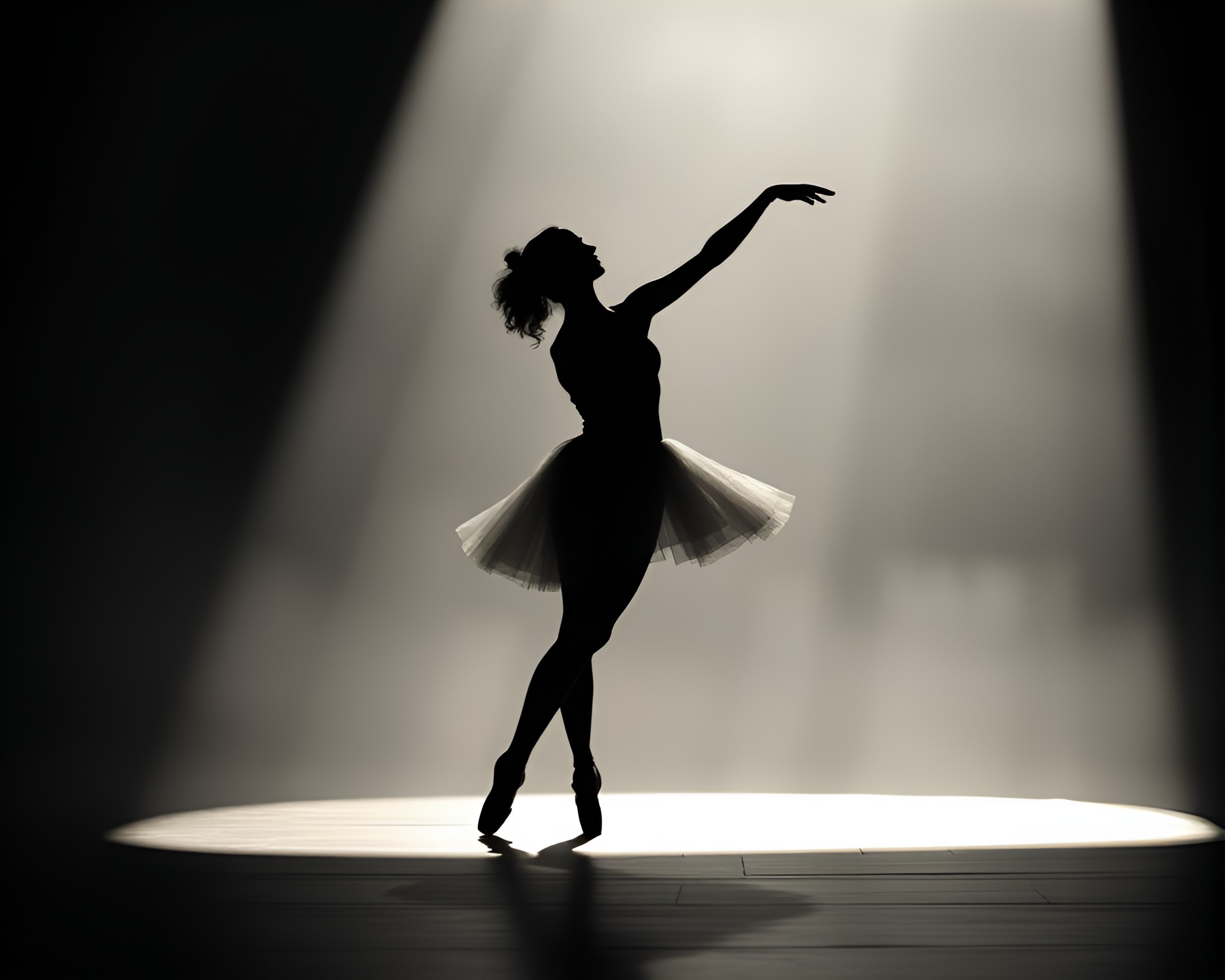 Ethereal Ballet Dancer Pixelated Silhouette – free AI stock image
