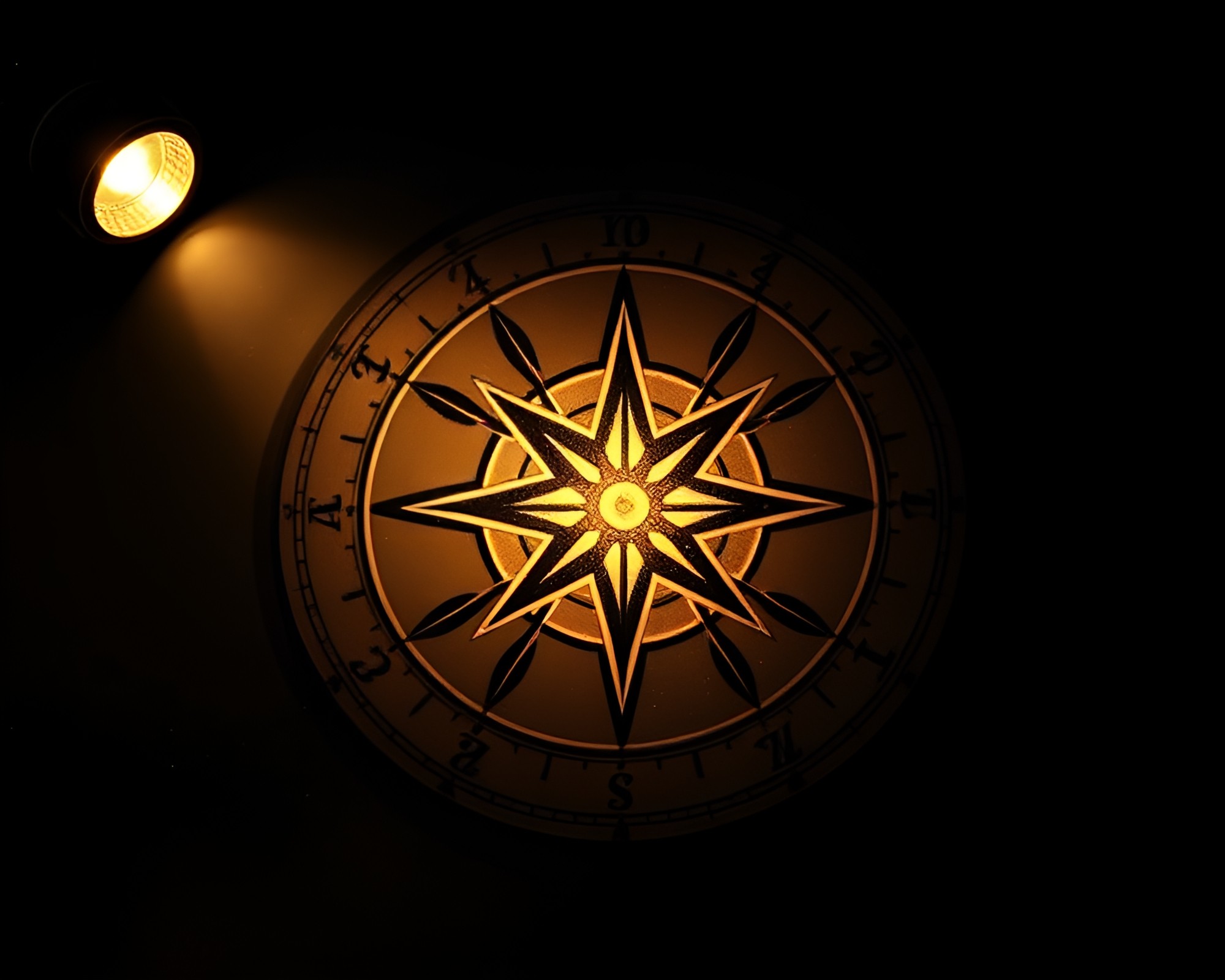 Vintage Compass in Stippling Art with Theatrical Lighting – free AI stock image