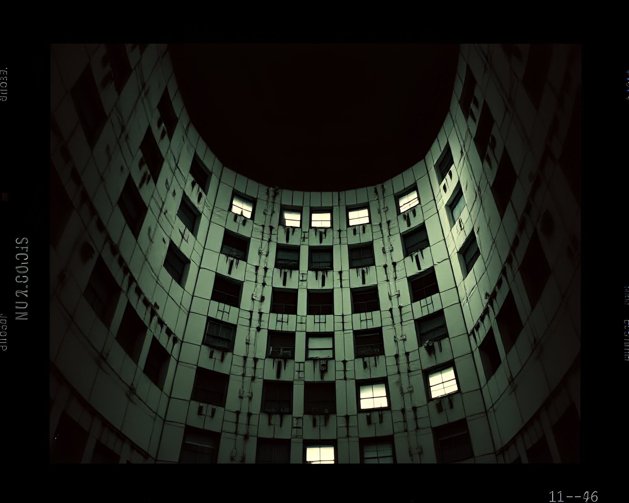 Surreal Film Sprocket Brutalist Structure – free AI stock image