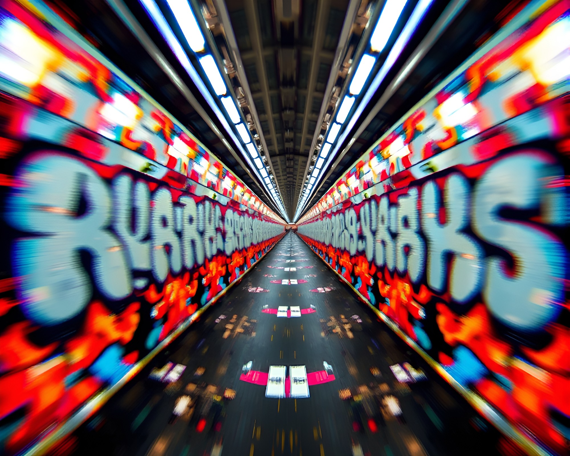 Graffiti Kaleidoscope Wonder with Tilt-Shifted Miniature Twist – free AI stock image