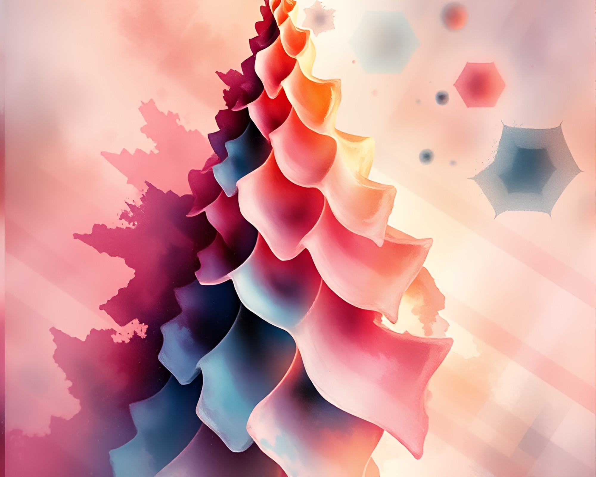 Gelato Cone Fractal Dream in Watercolor ASCII Art – free AI stock image