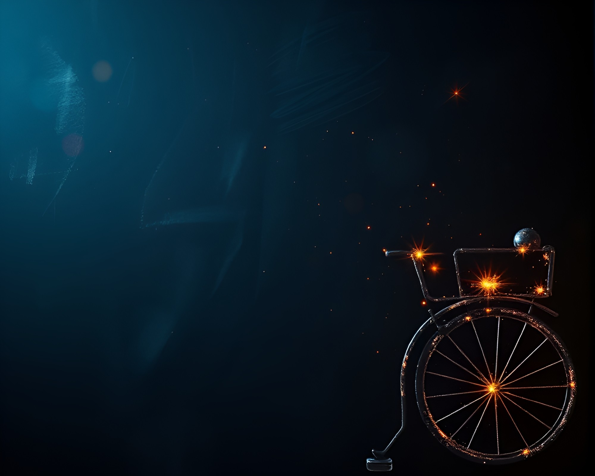 Rickshaw ride under holographic fairy lights – free AI stock image