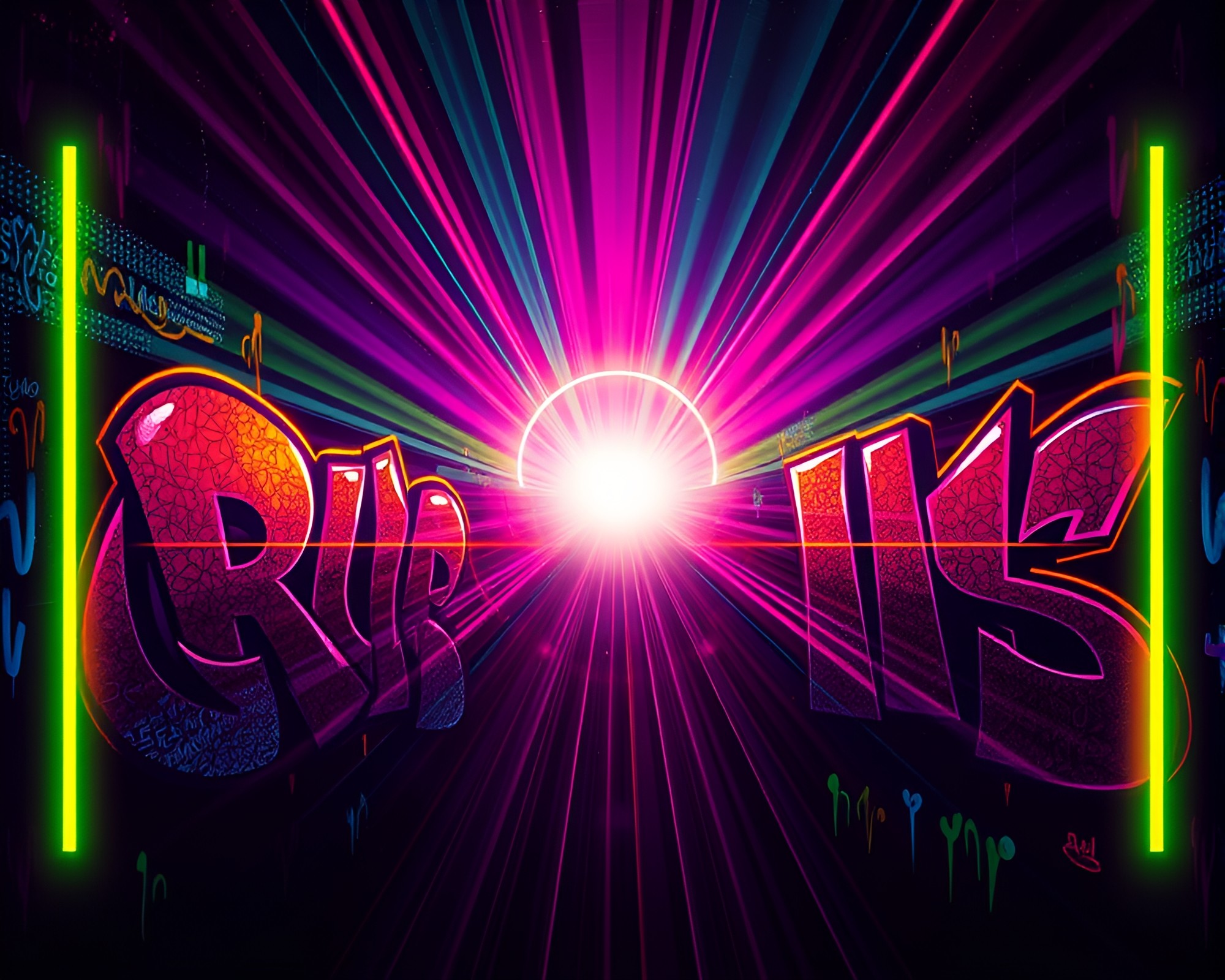 Neon Graffiti Rule of Thirds Neural Style Transfer – free AI stock image