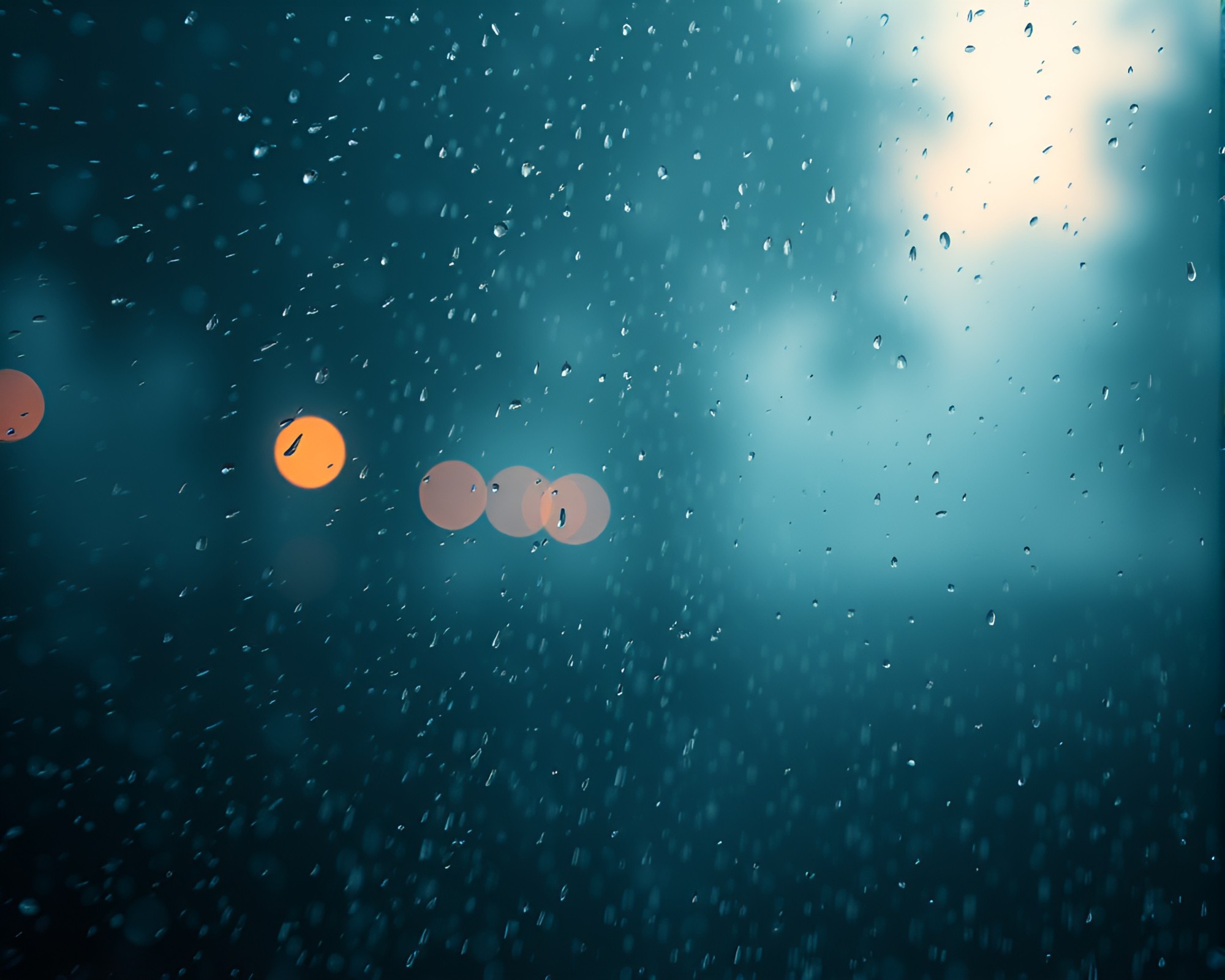 Vortex of Rain Droplets in Digital Twilight Haze – free AI stock image