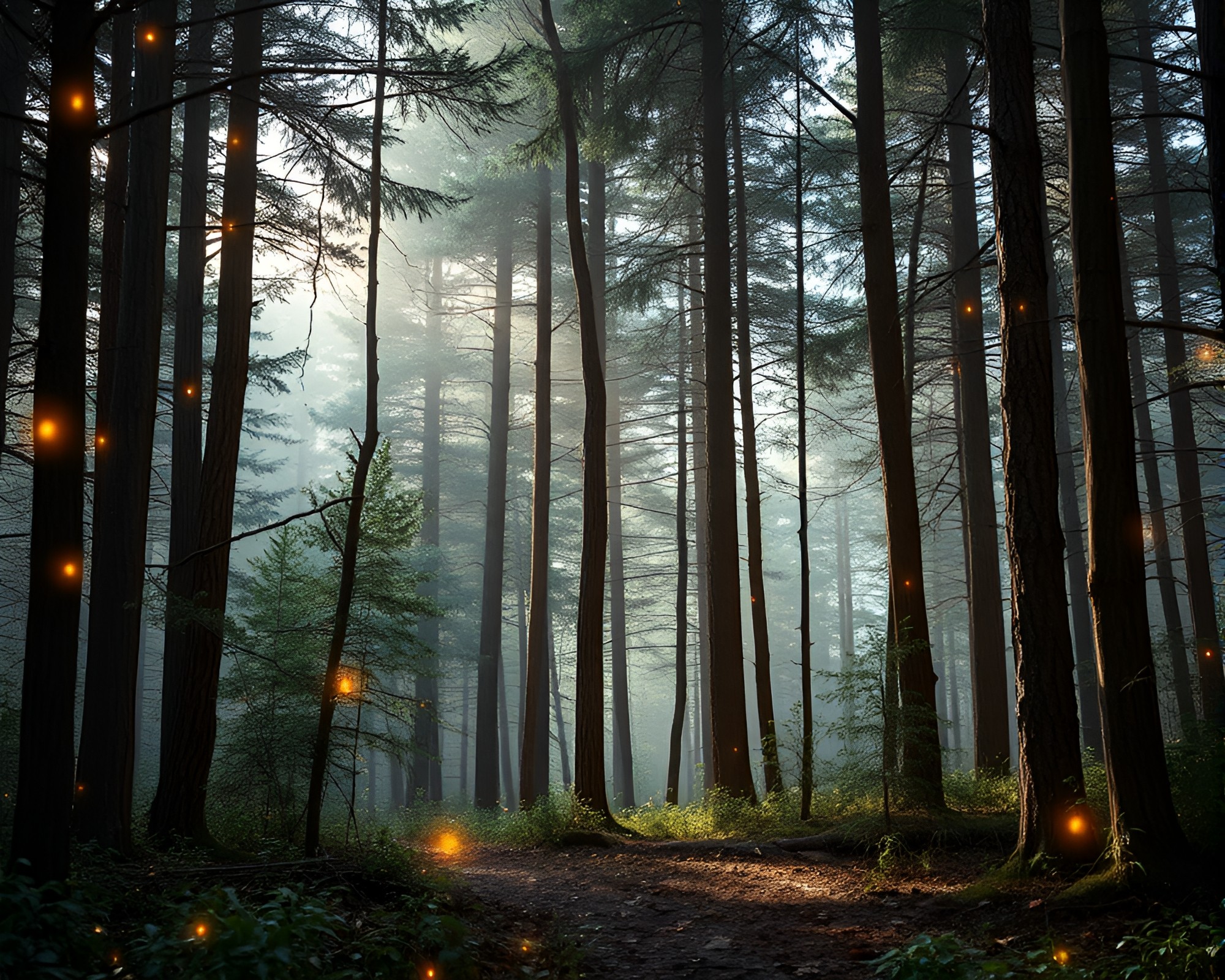 Enchanted Forest: Crystal Archway Perspective – free AI stock image