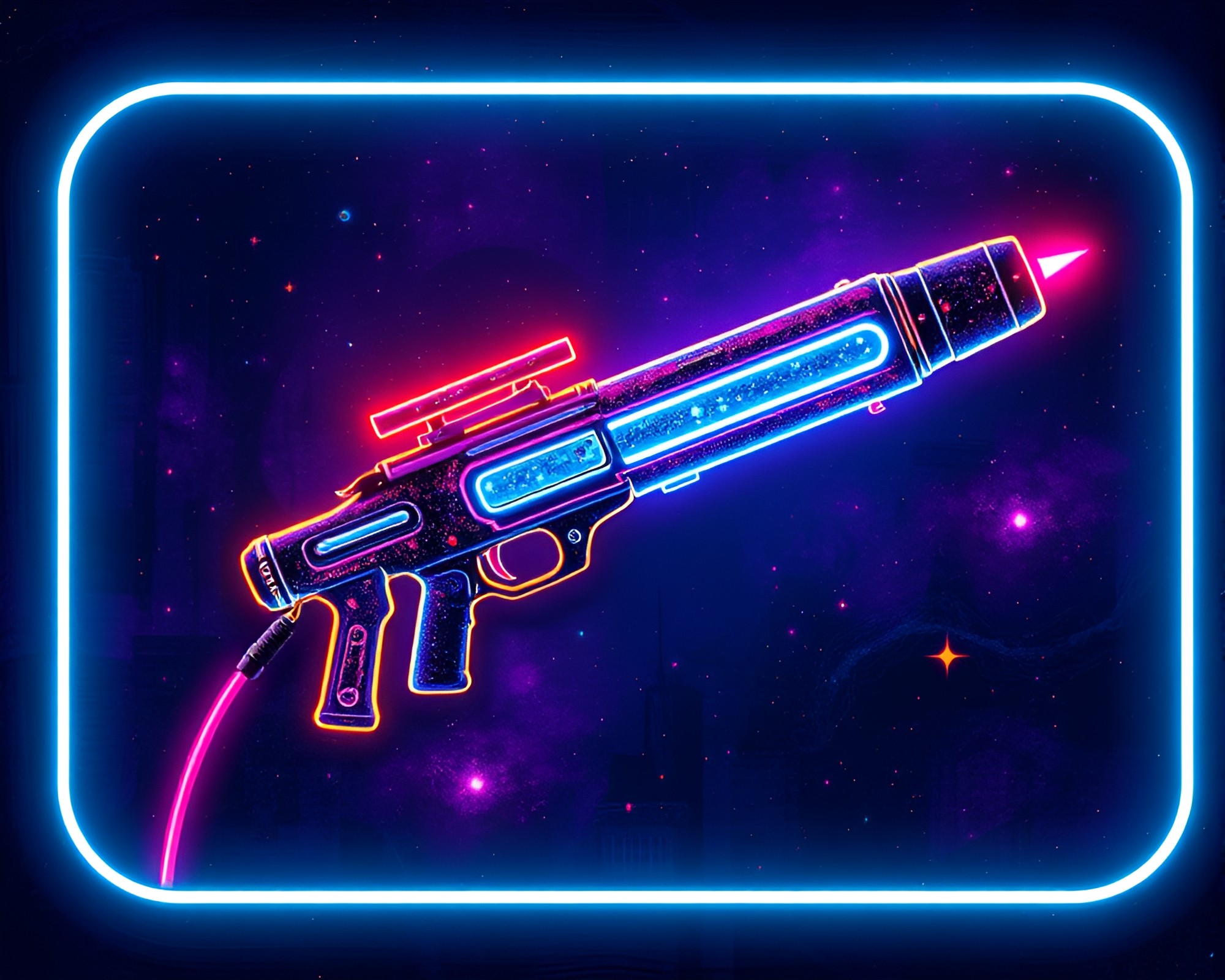 Neon Jetpack in Galaxy Colors – free AI stock image