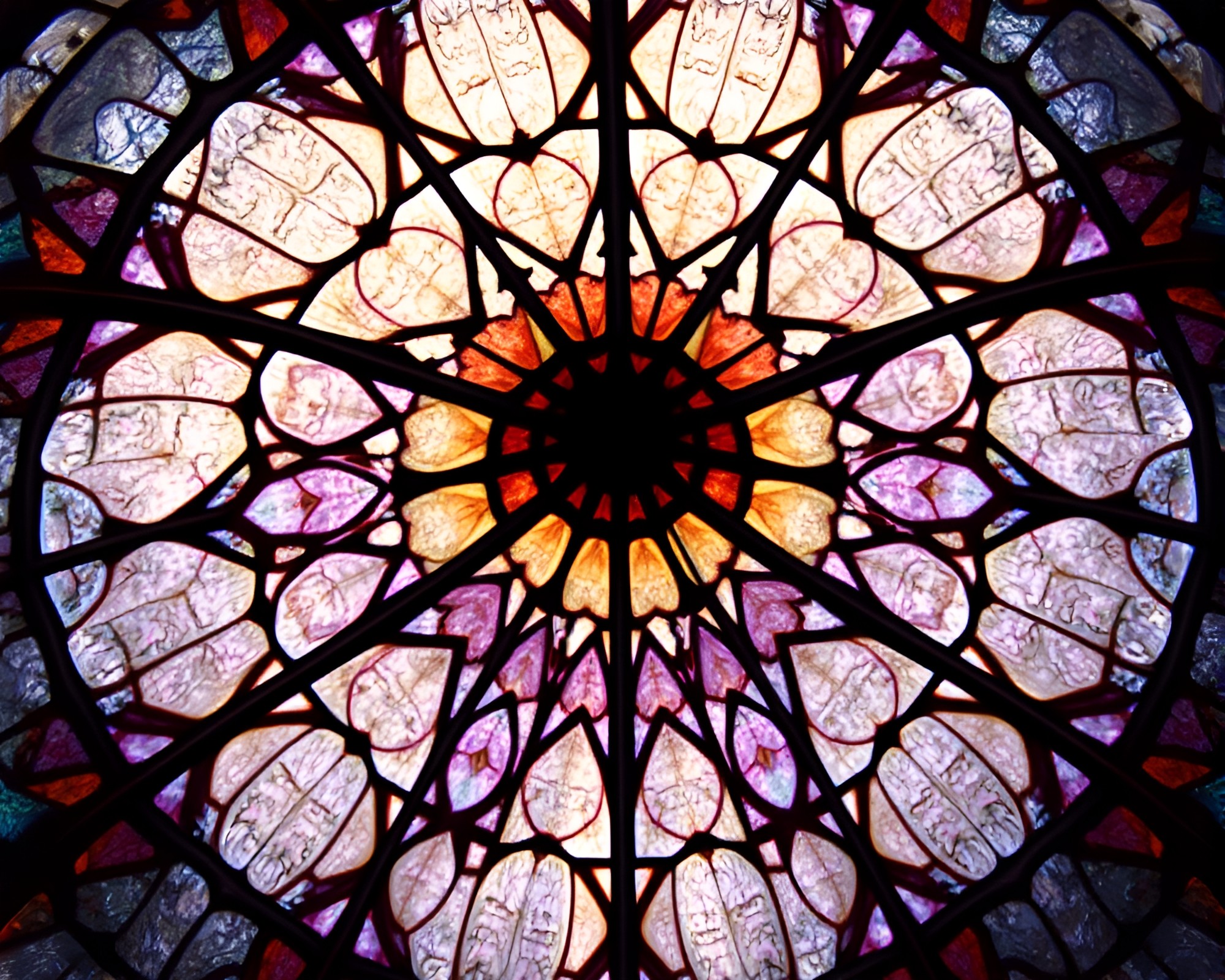 Grunge Stained Glass Dome Close-Up – free AI stock image