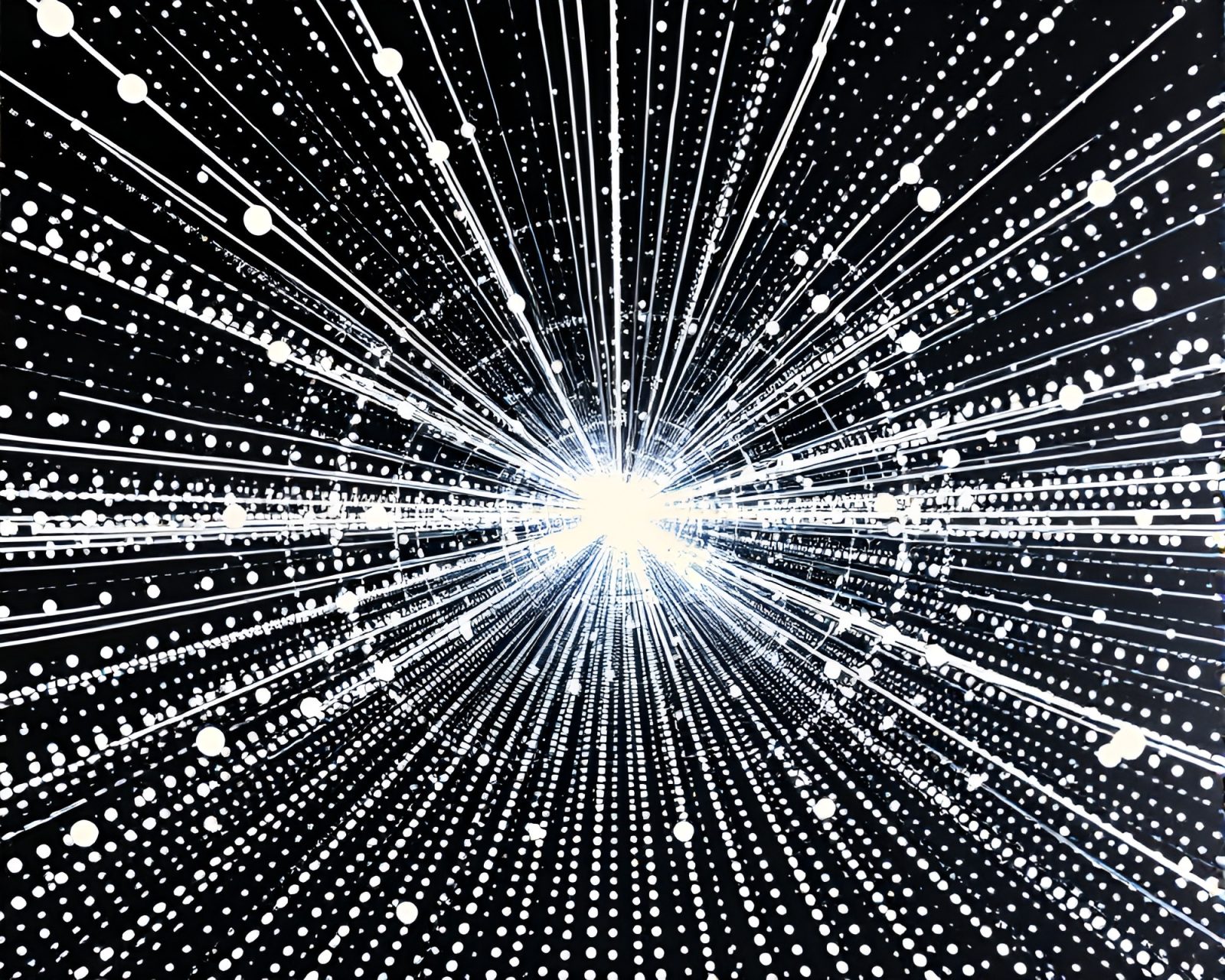 Abstract image of quantum teleportation device in screenprint style
