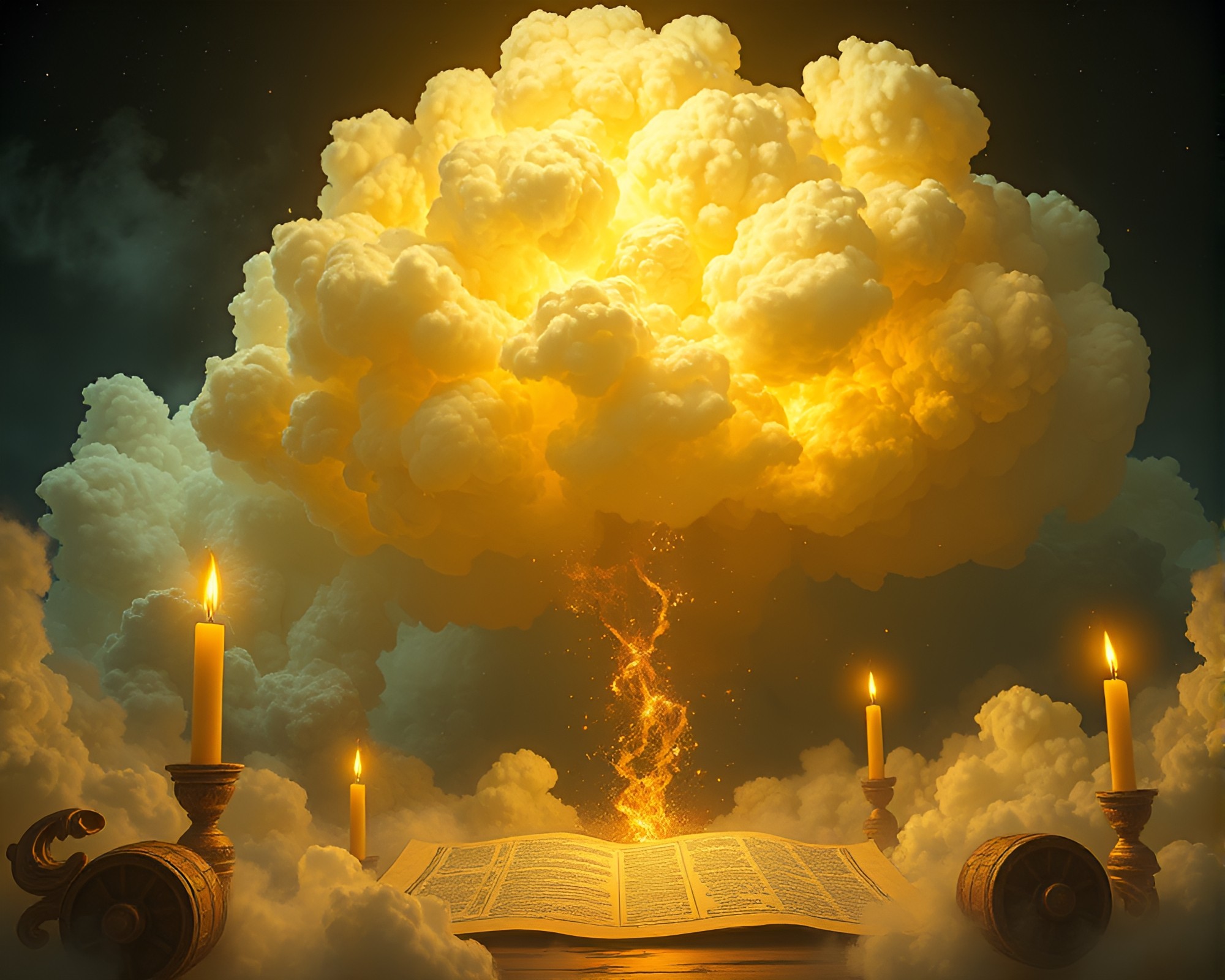 Ancient Scroll Revealing Explosive Lemon Yellow Secret – free AI stock image