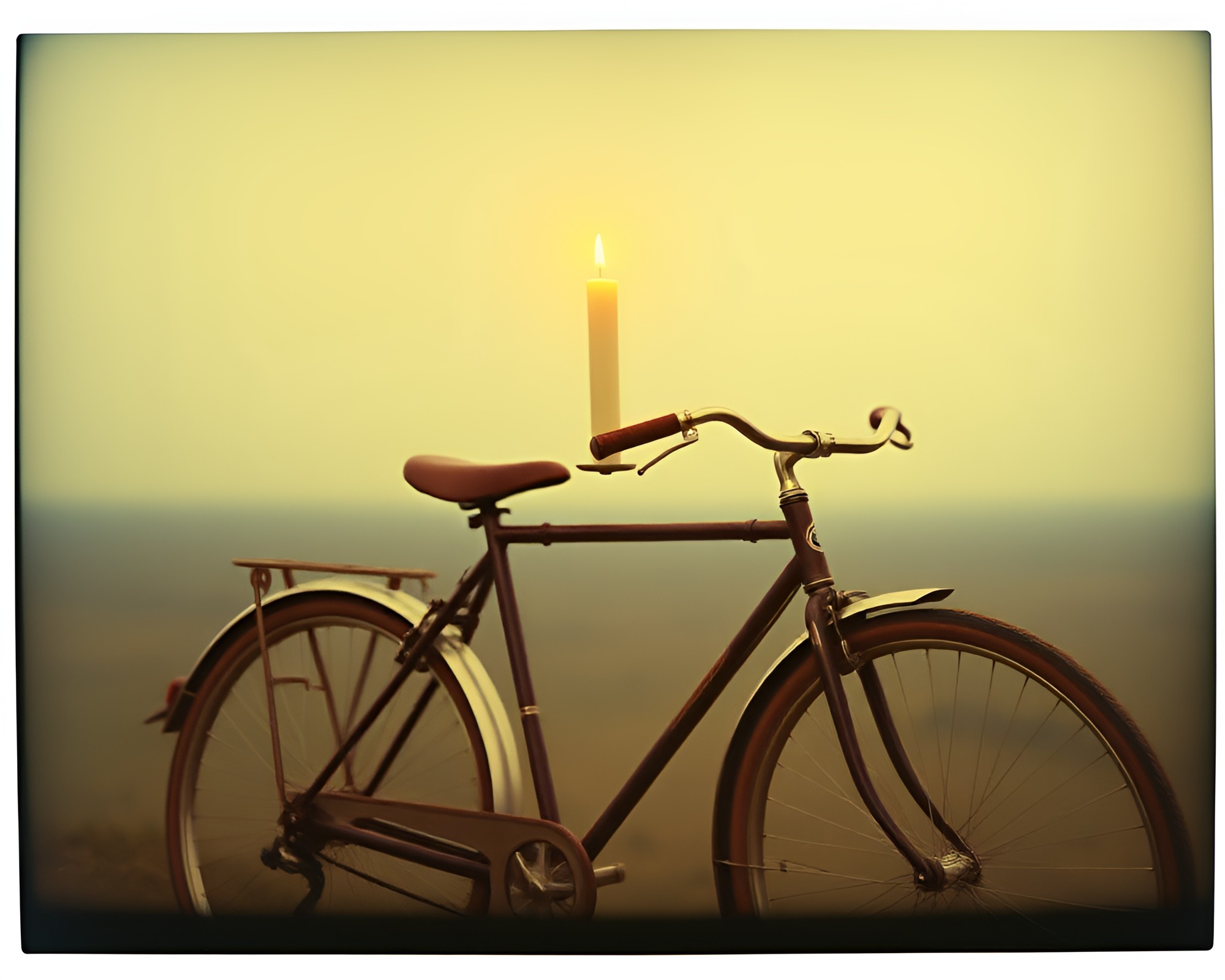 Vintage Bicycle Surrounded by Candle Smoke – free AI stock image