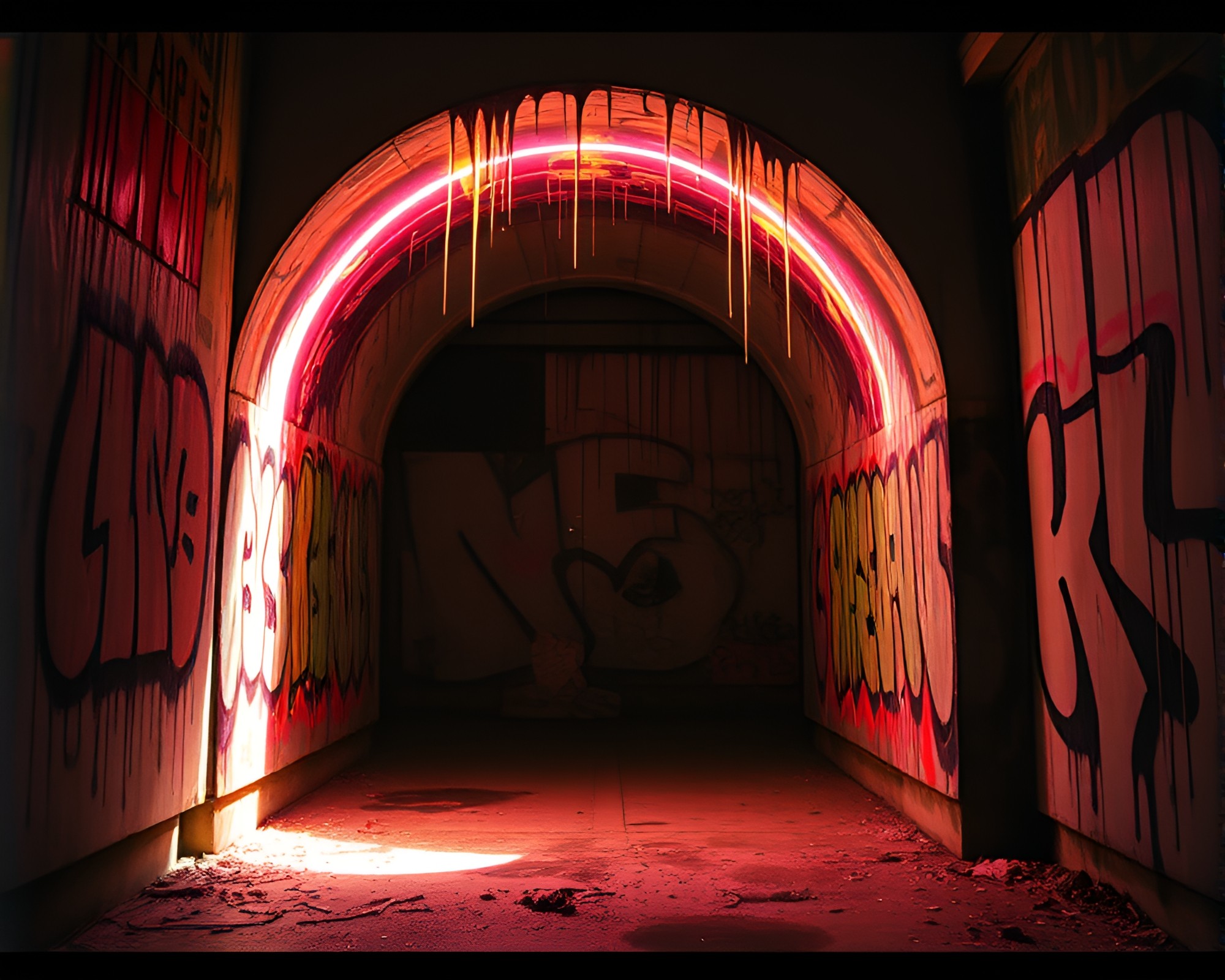 Graffiti Multiverse Portal with Rim Lighting – free AI stock image