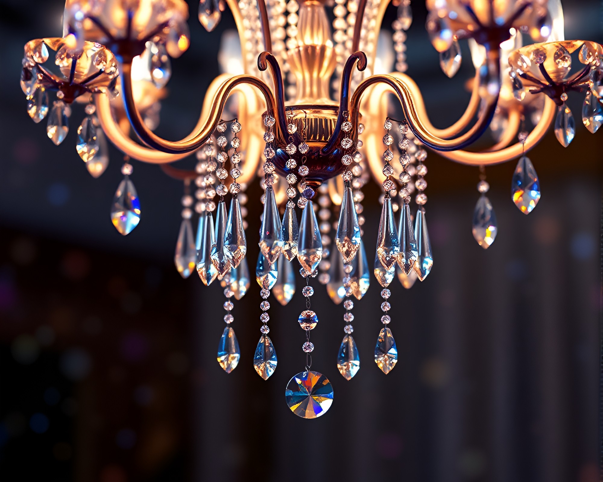 Crystal Chandelier Digital Bloom Splatter Art Composition – free AI stock image