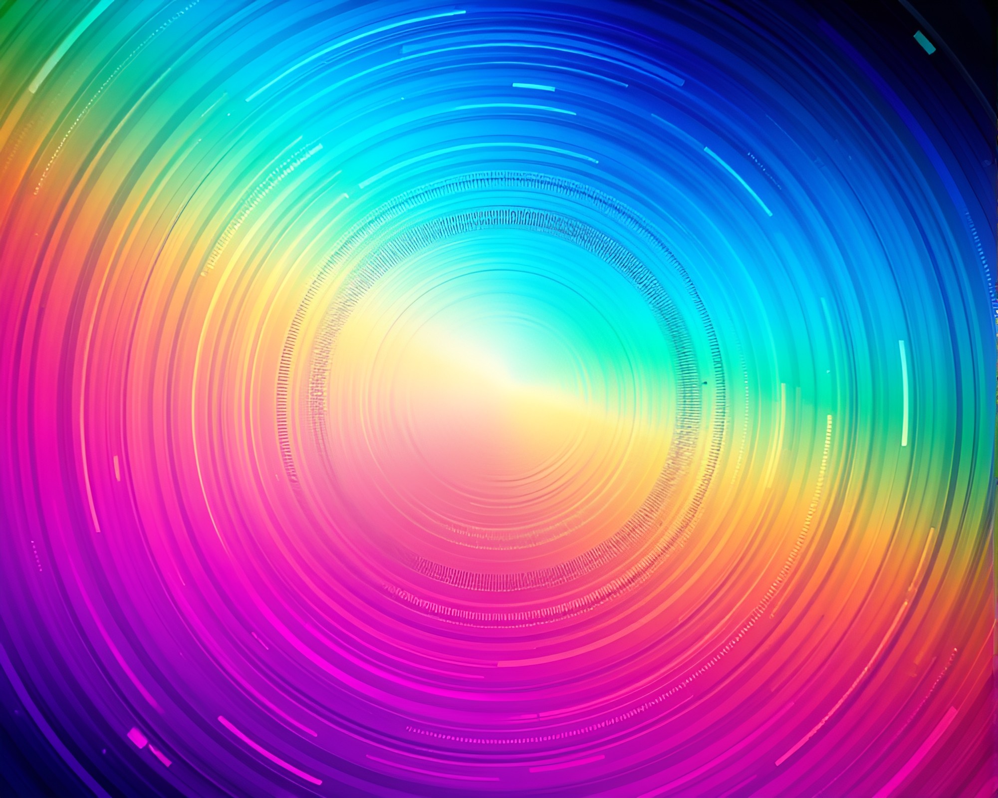 Mesmerizing Digital Aurora: Duotone Glitch Circles – free AI stock image